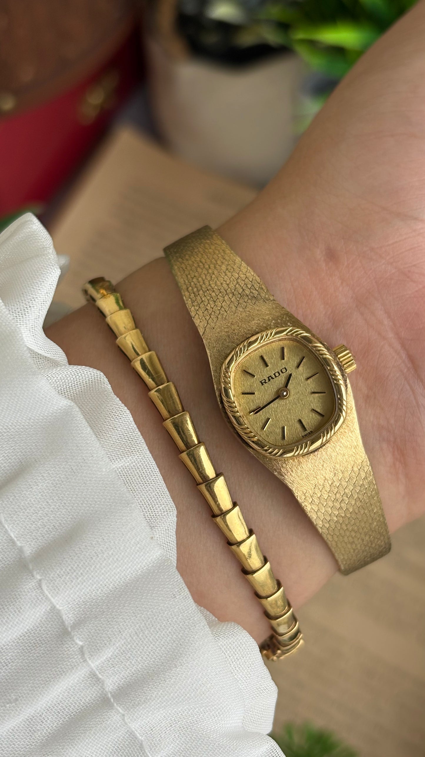 Extremely Rare Vintage RADO Swiss Watch in Gold Tone