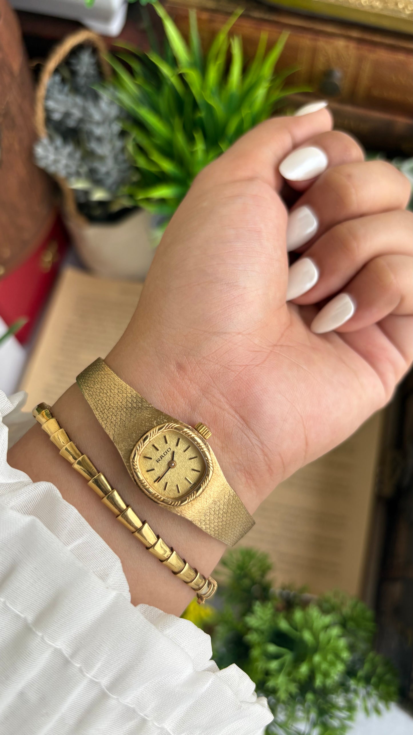 Extremely Rare Vintage RADO Swiss Watch in Gold Tone