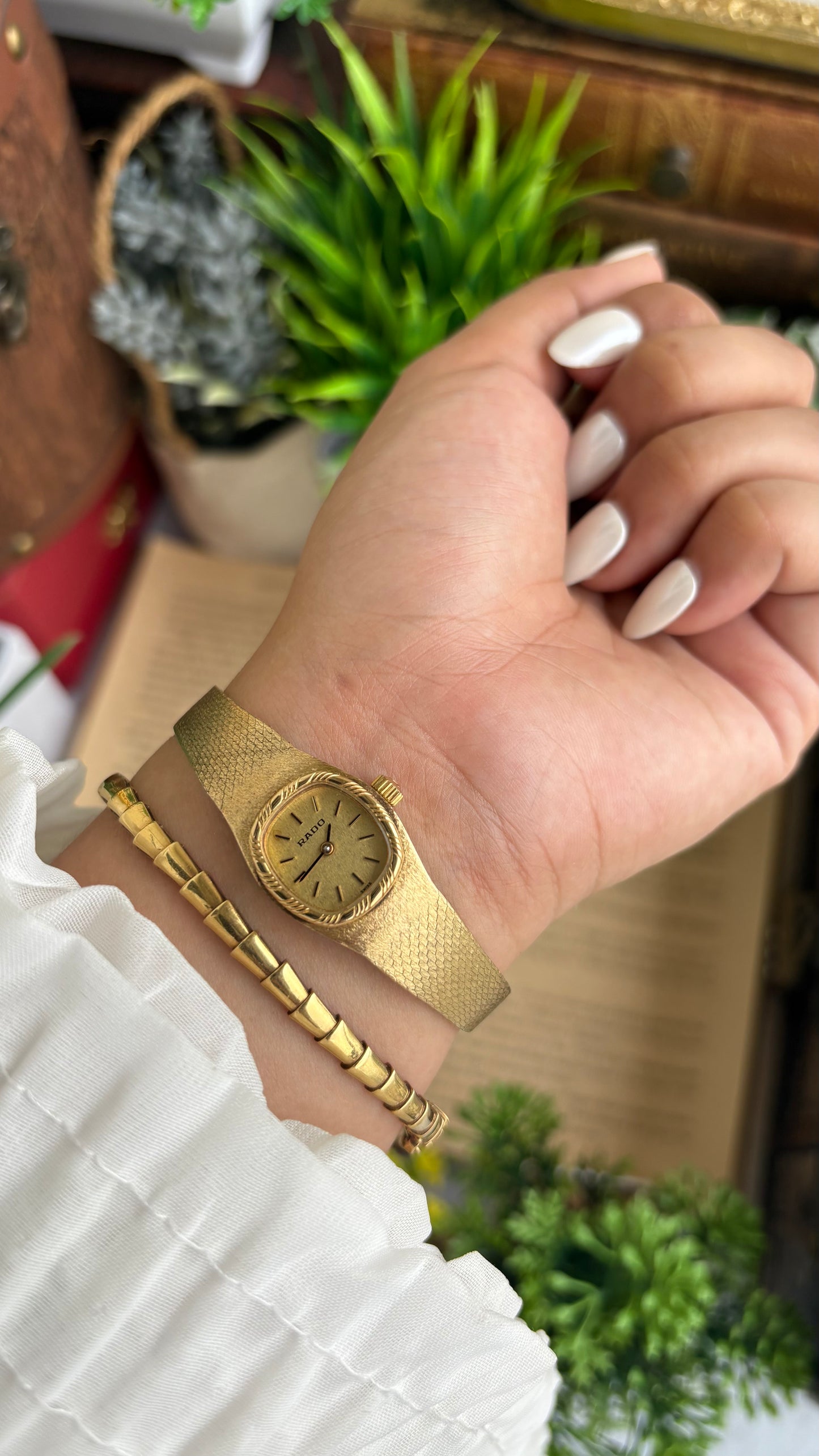 Extremely Rare Vintage RADO Swiss Watch in Gold Tone