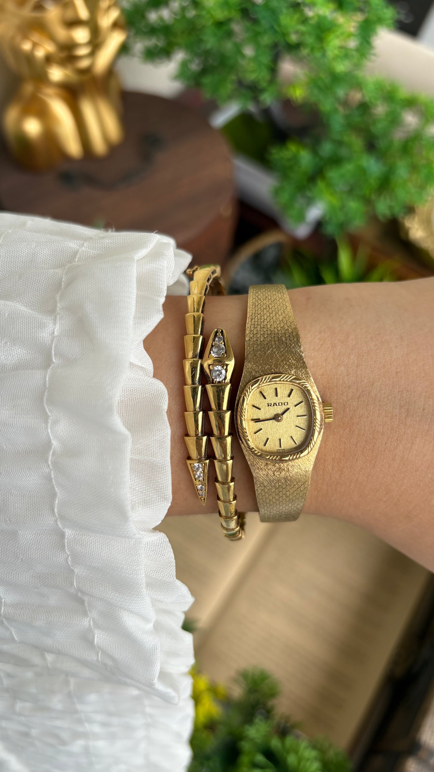 Extremely Rare Vintage RADO Swiss Watch in Gold Tone