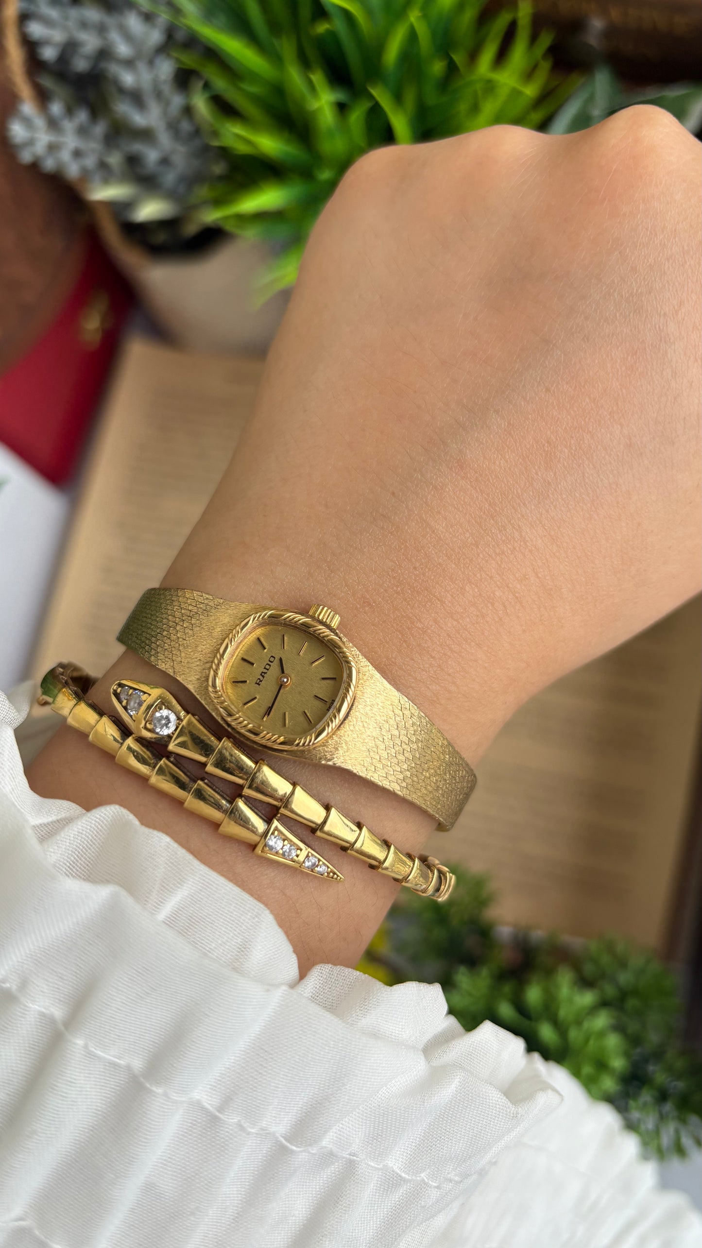 Extremely Rare Vintage RADO Swiss Watch in Gold Tone