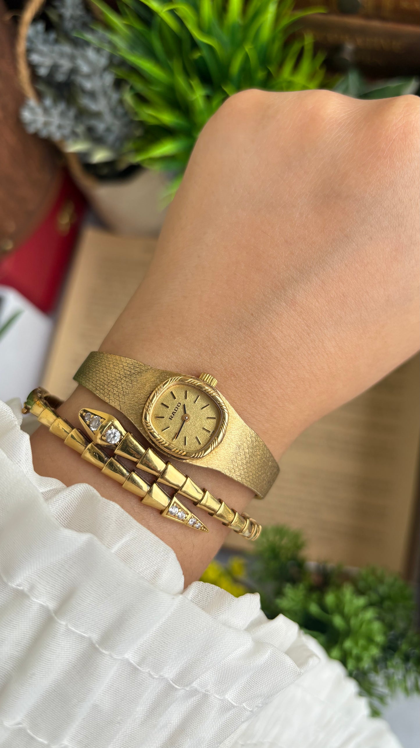 Extremely Rare Vintage RADO Swiss Watch in Gold Tone