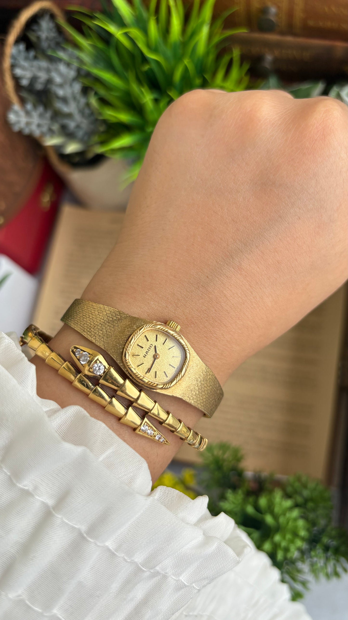 Extremely Rare Vintage RADO Swiss Watch in Gold Tone