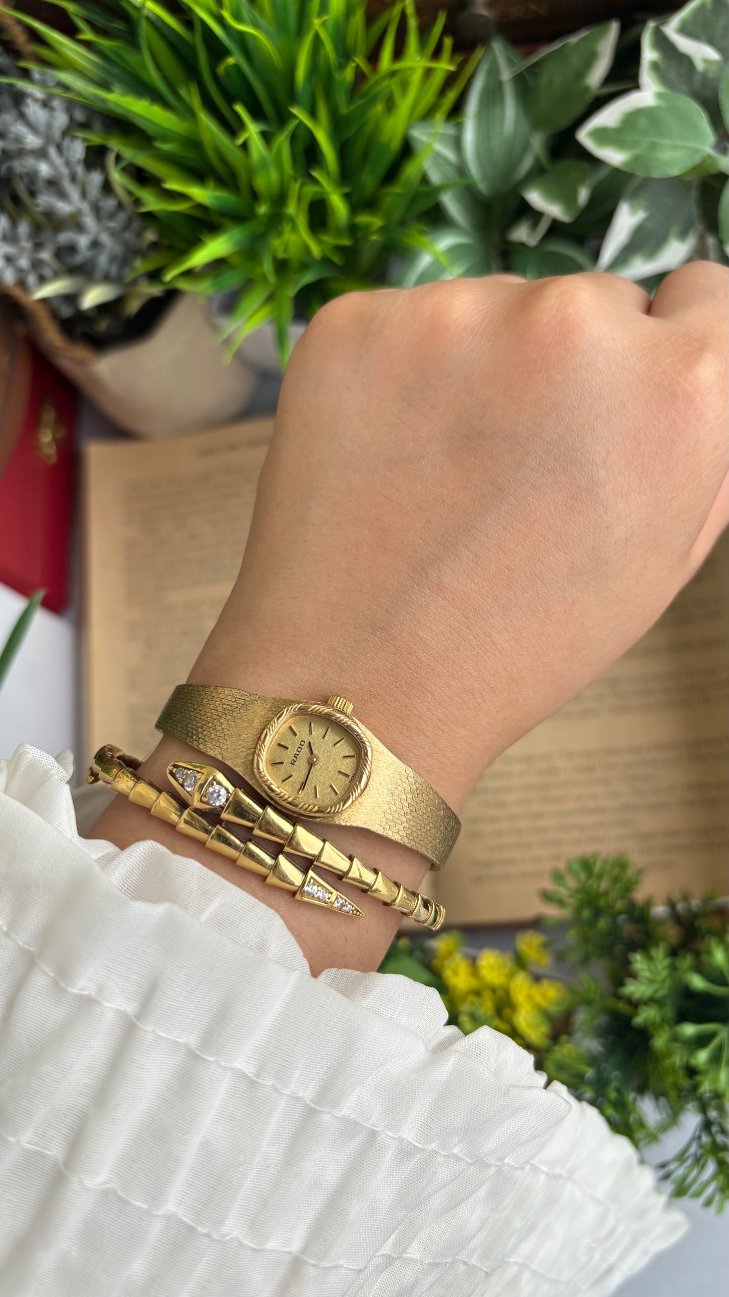 Extremely Rare Vintage RADO Swiss Watch in Gold Tone