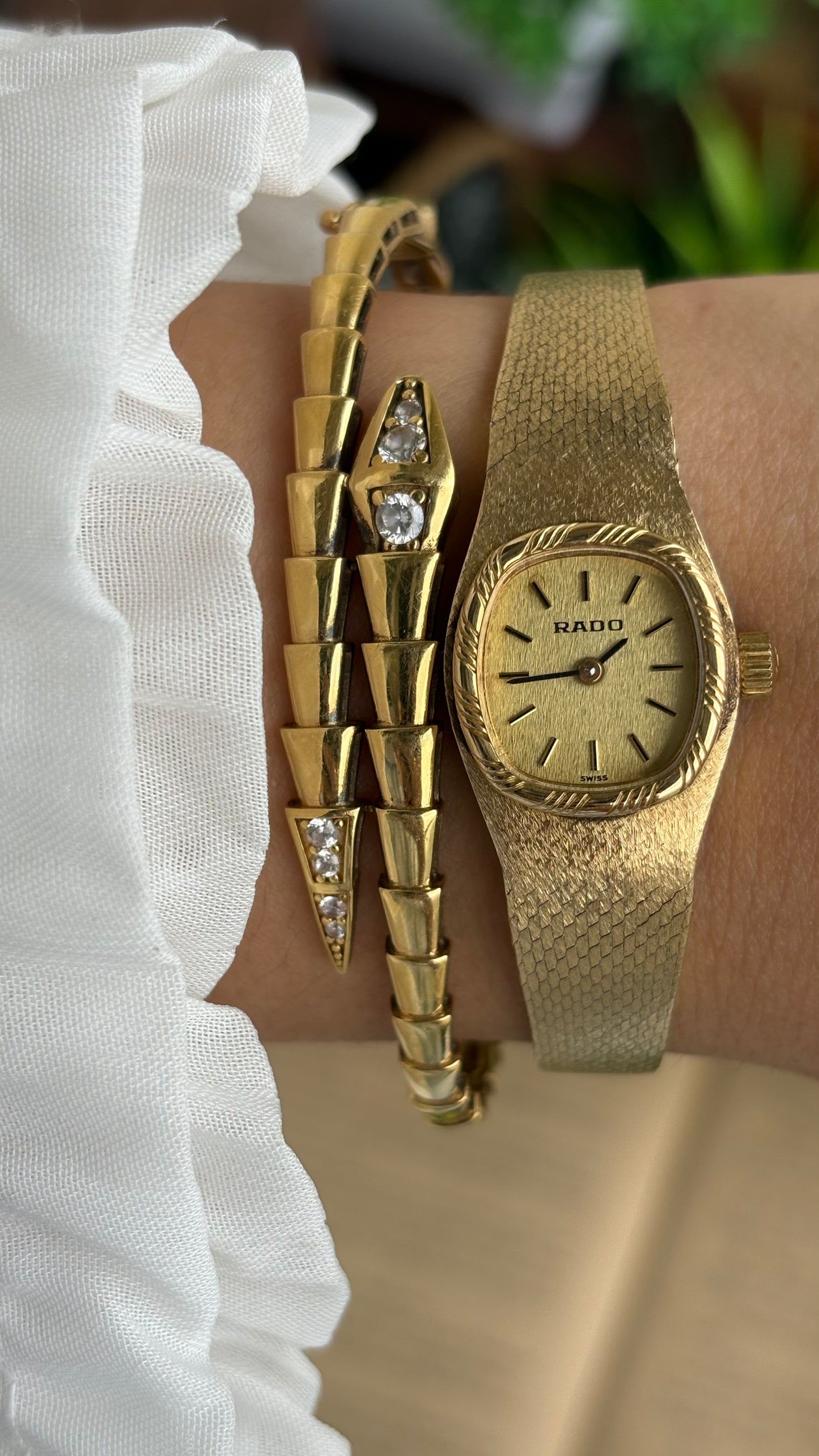Extremely Rare Vintage RADO Swiss Watch in Gold Tone