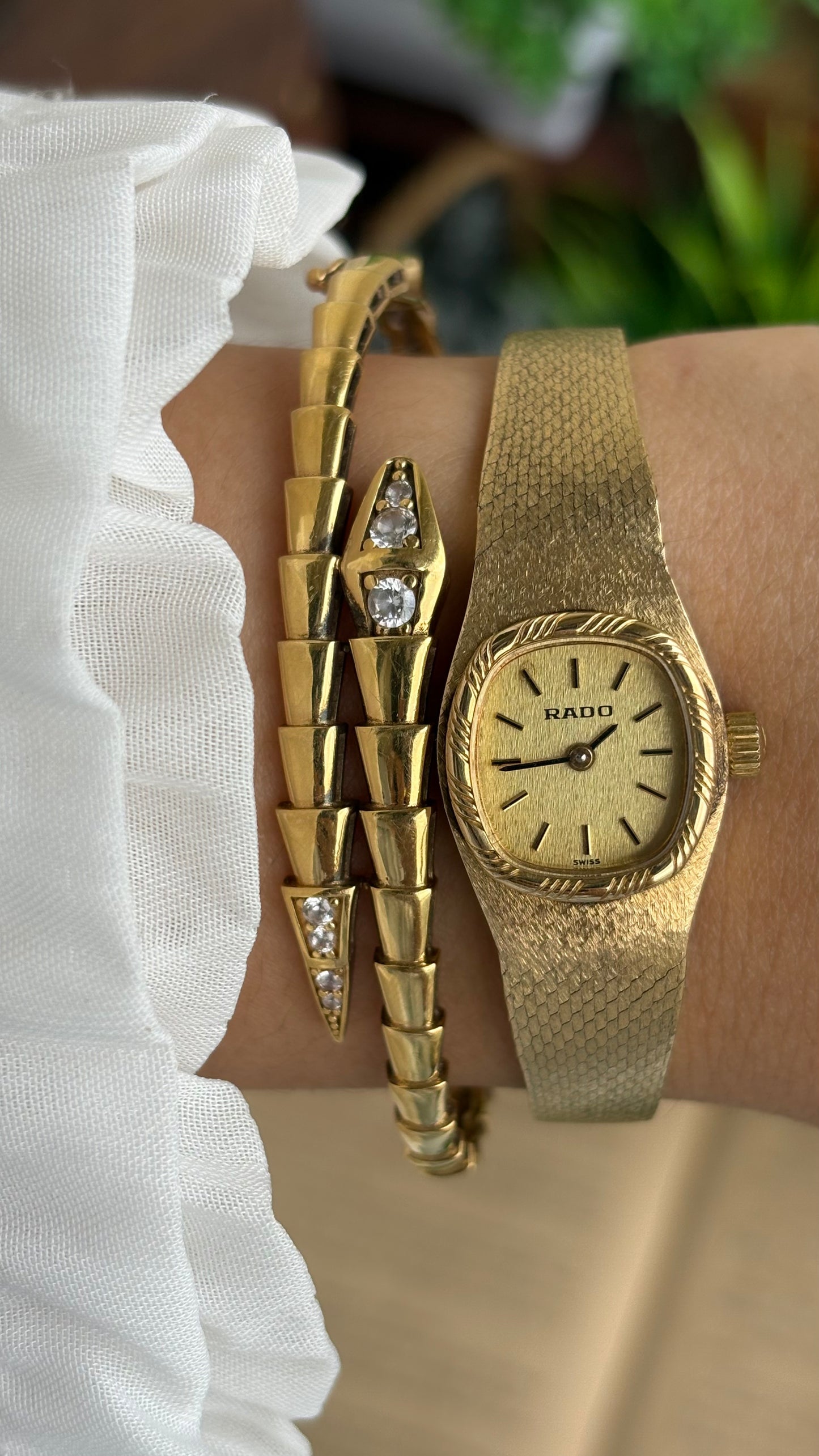 Extremely Rare Vintage RADO Swiss Watch in Gold Tone