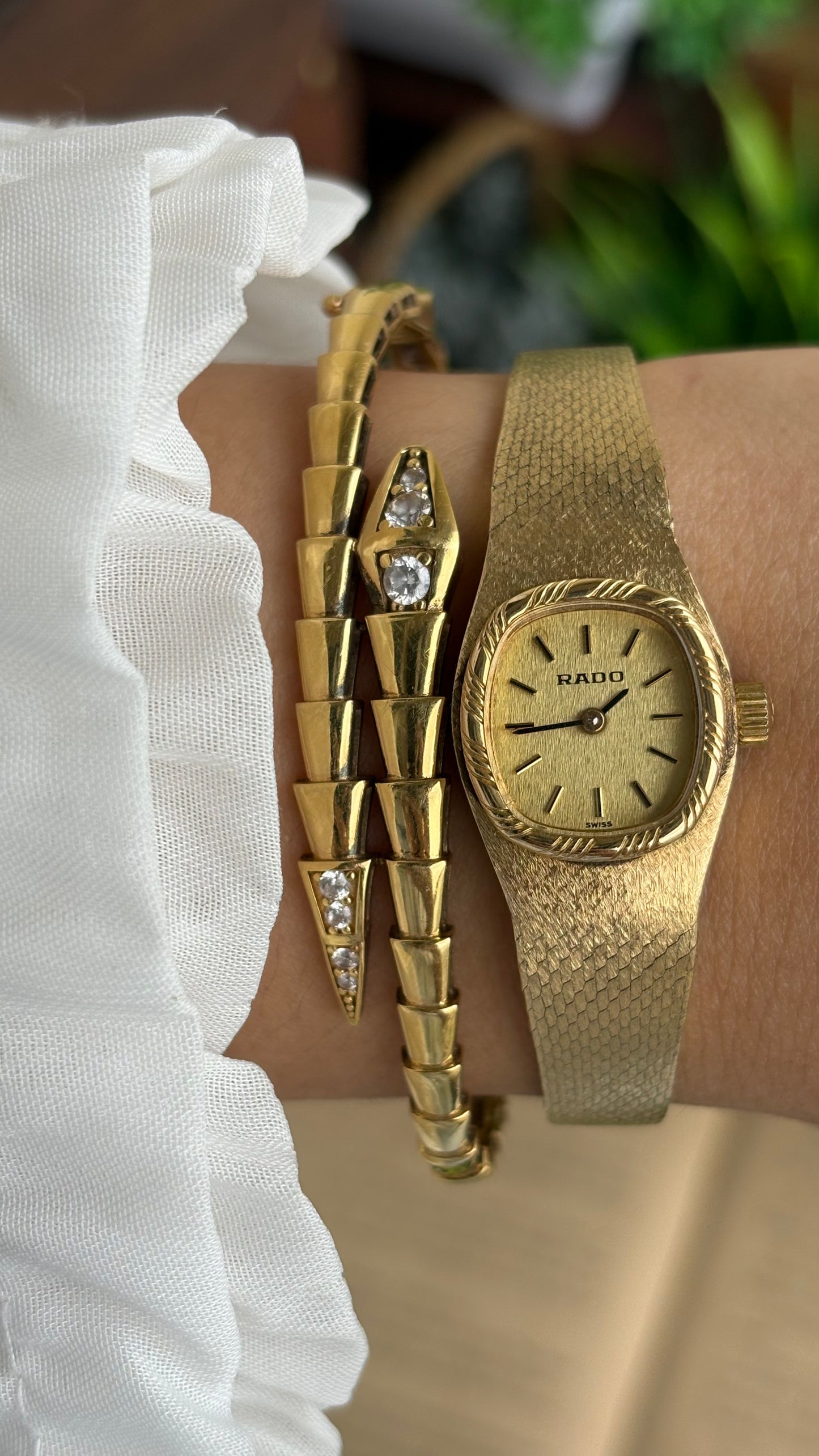 Extremely Rare Vintage RADO Swiss Watch in Gold Tone