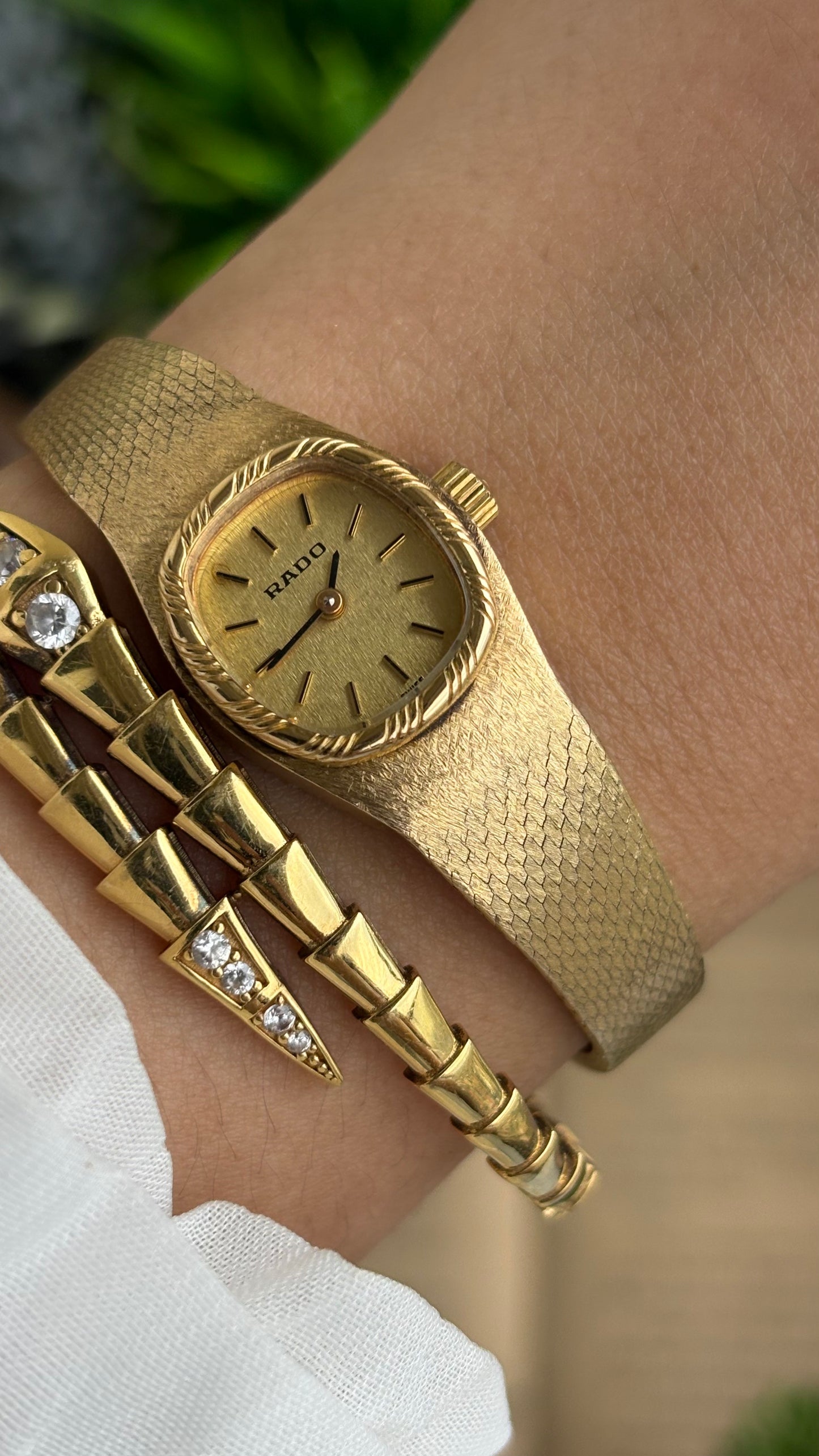 Extremely Rare Vintage RADO Swiss Watch in Gold Tone