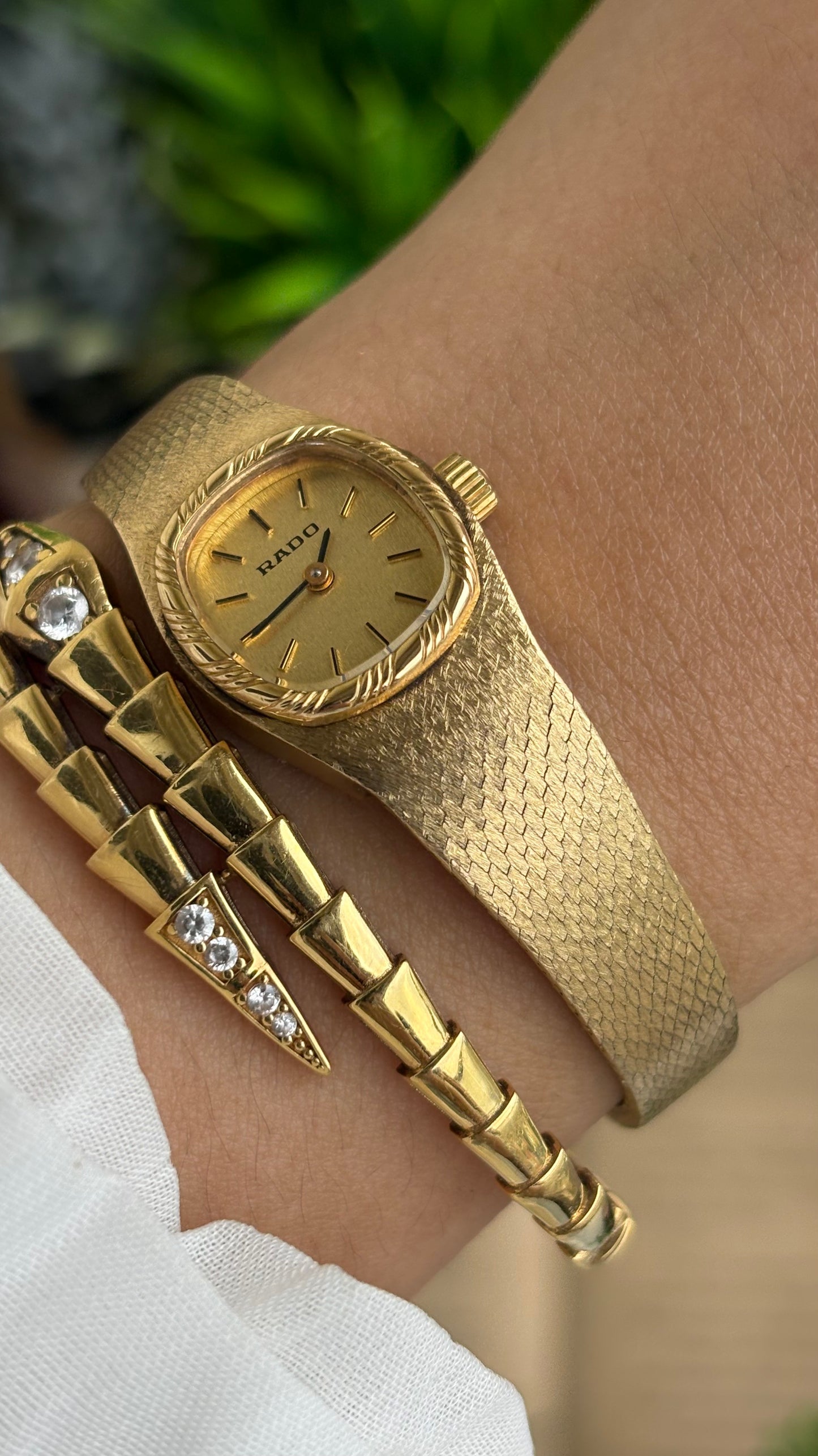 Extremely Rare Vintage RADO Swiss Watch in Gold Tone
