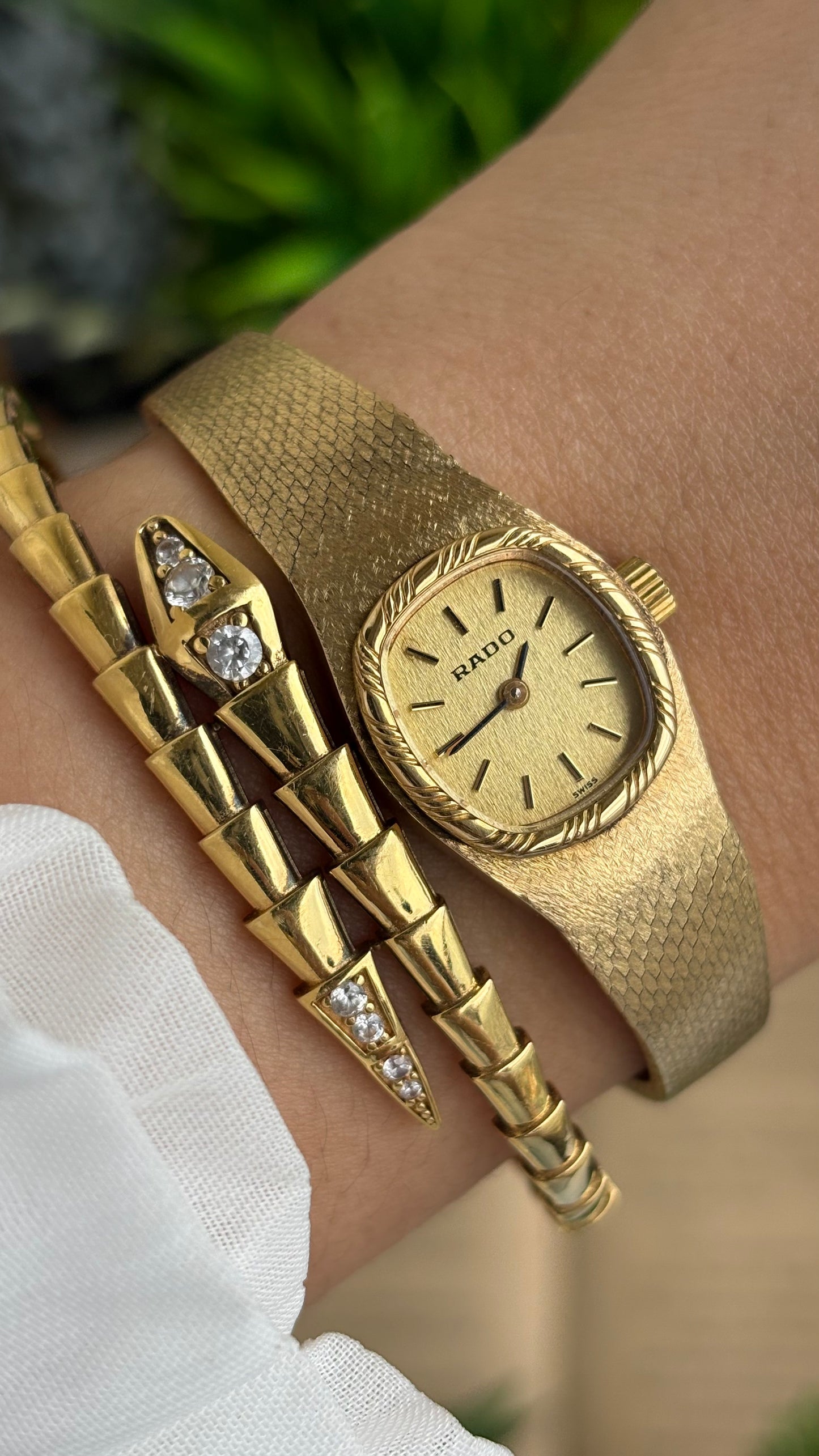 Extremely Rare Vintage RADO Swiss Watch in Gold Tone