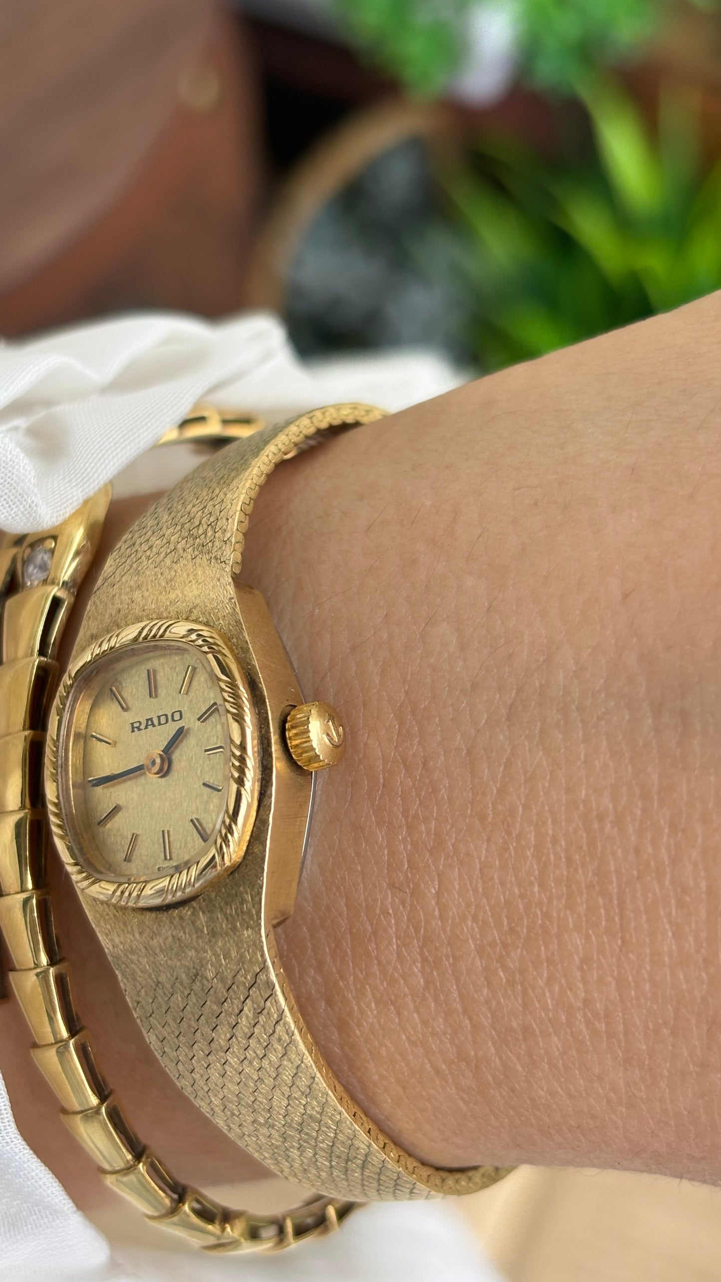 Extremely Rare Vintage RADO Swiss Watch in Gold Tone