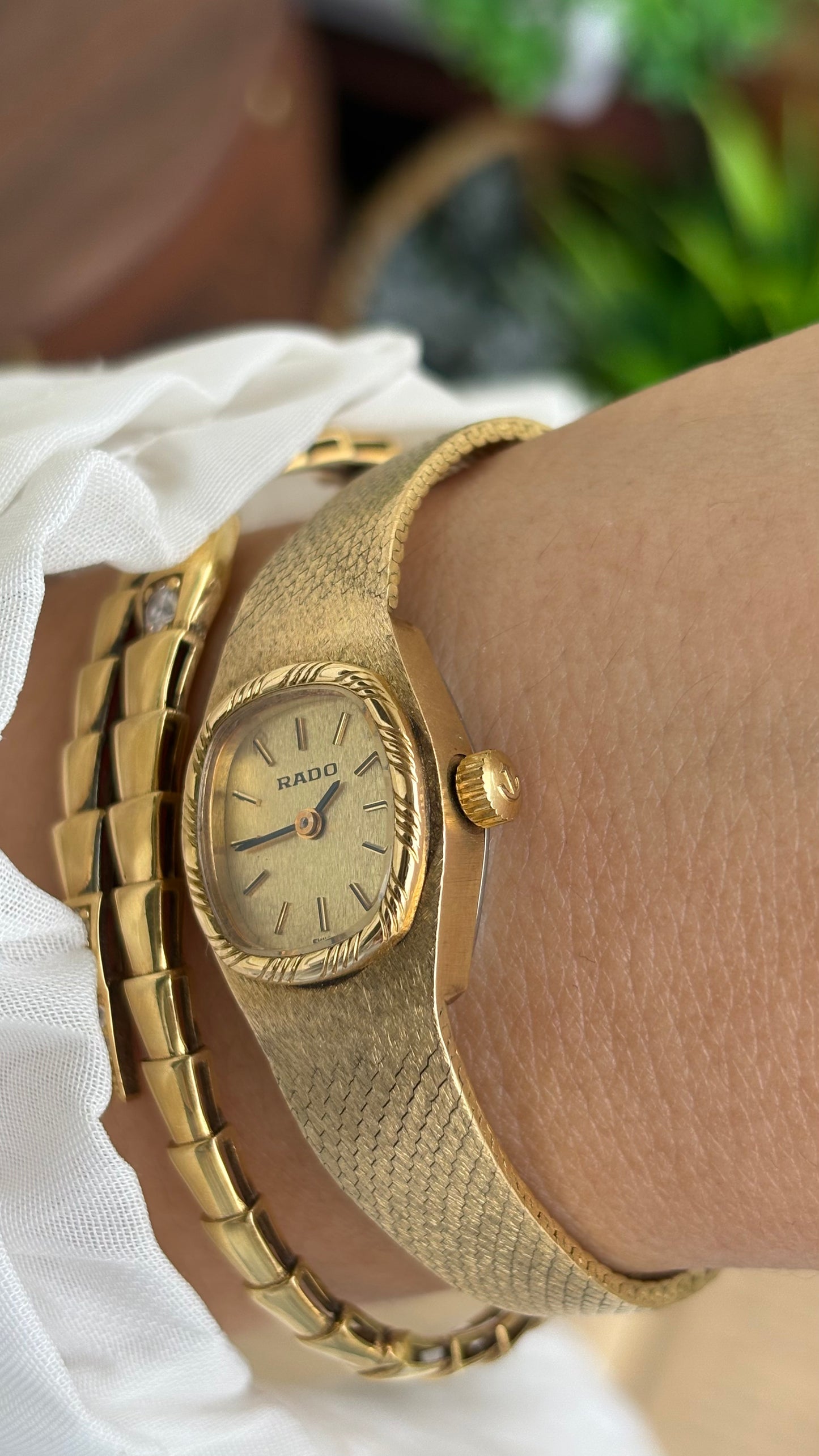 Extremely Rare Vintage RADO Swiss Watch in Gold Tone