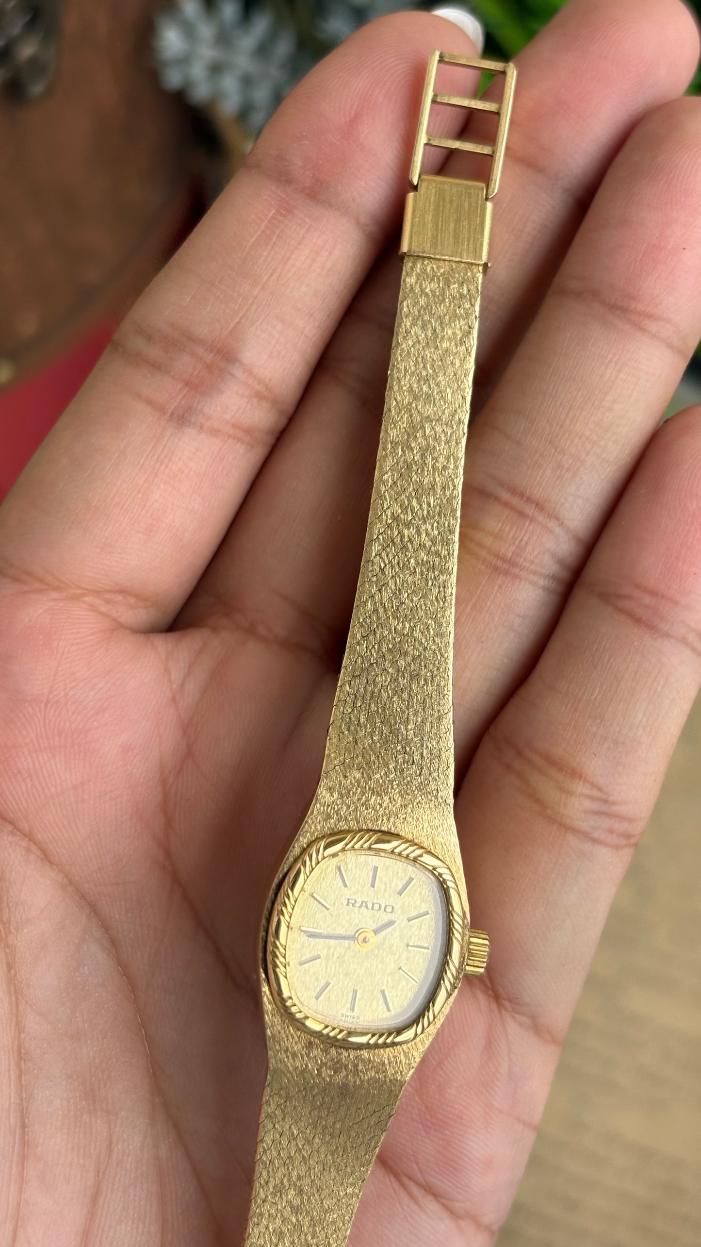 Extremely Rare Vintage RADO Swiss Watch in Gold Tone