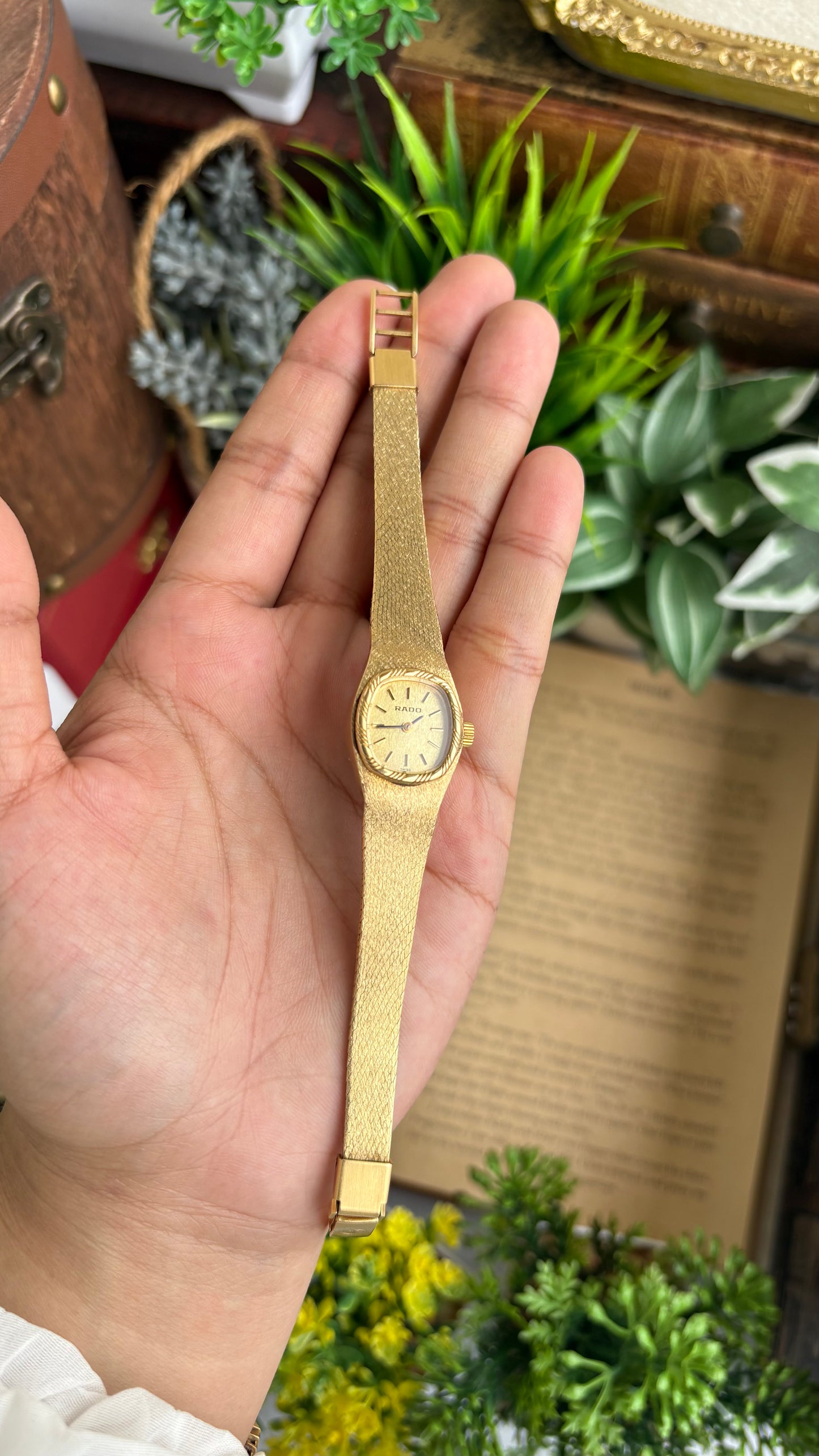 Extremely Rare Vintage RADO Swiss Watch in Gold Tone