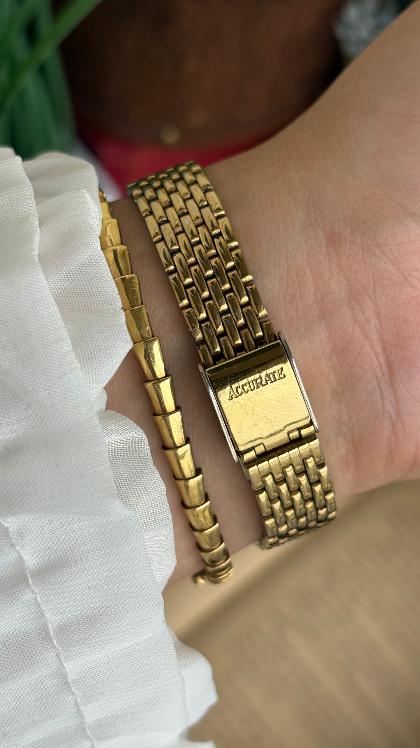 Vintage Accurate Libretto Swiss Watch in Gold Tone with Diamonds