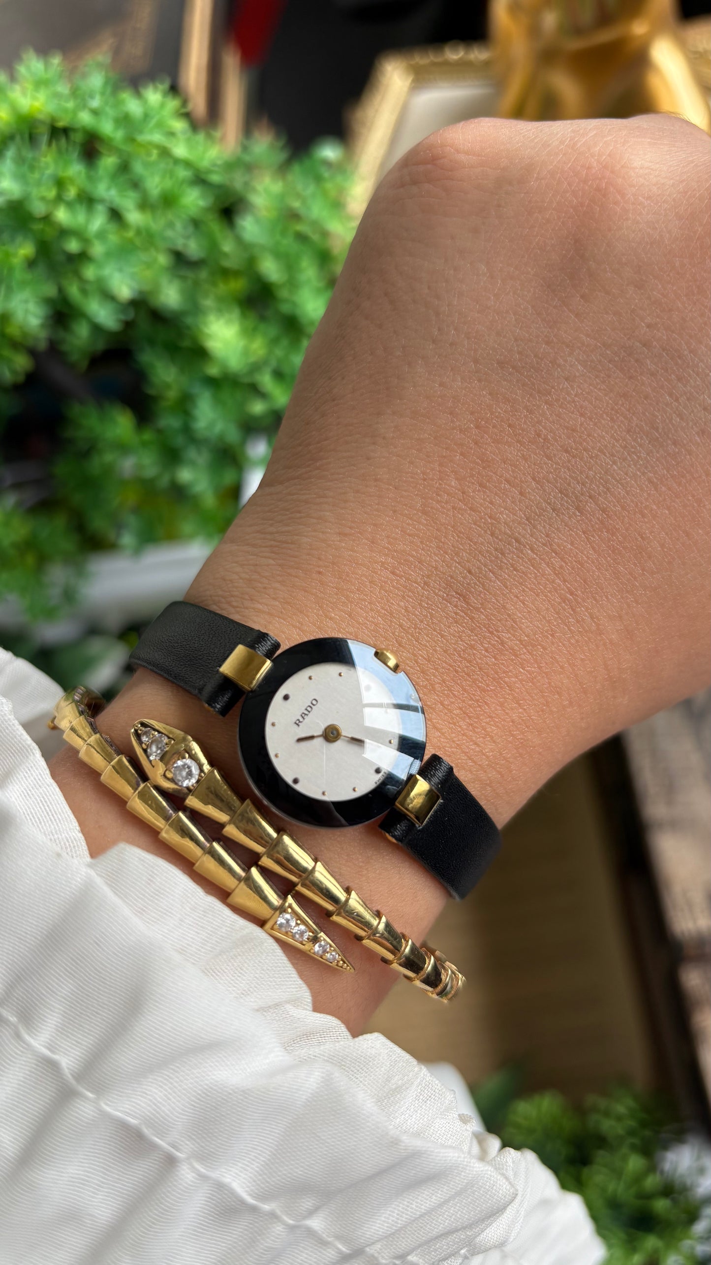 Vintage RADO Swiss Watch in Black Leather Strap