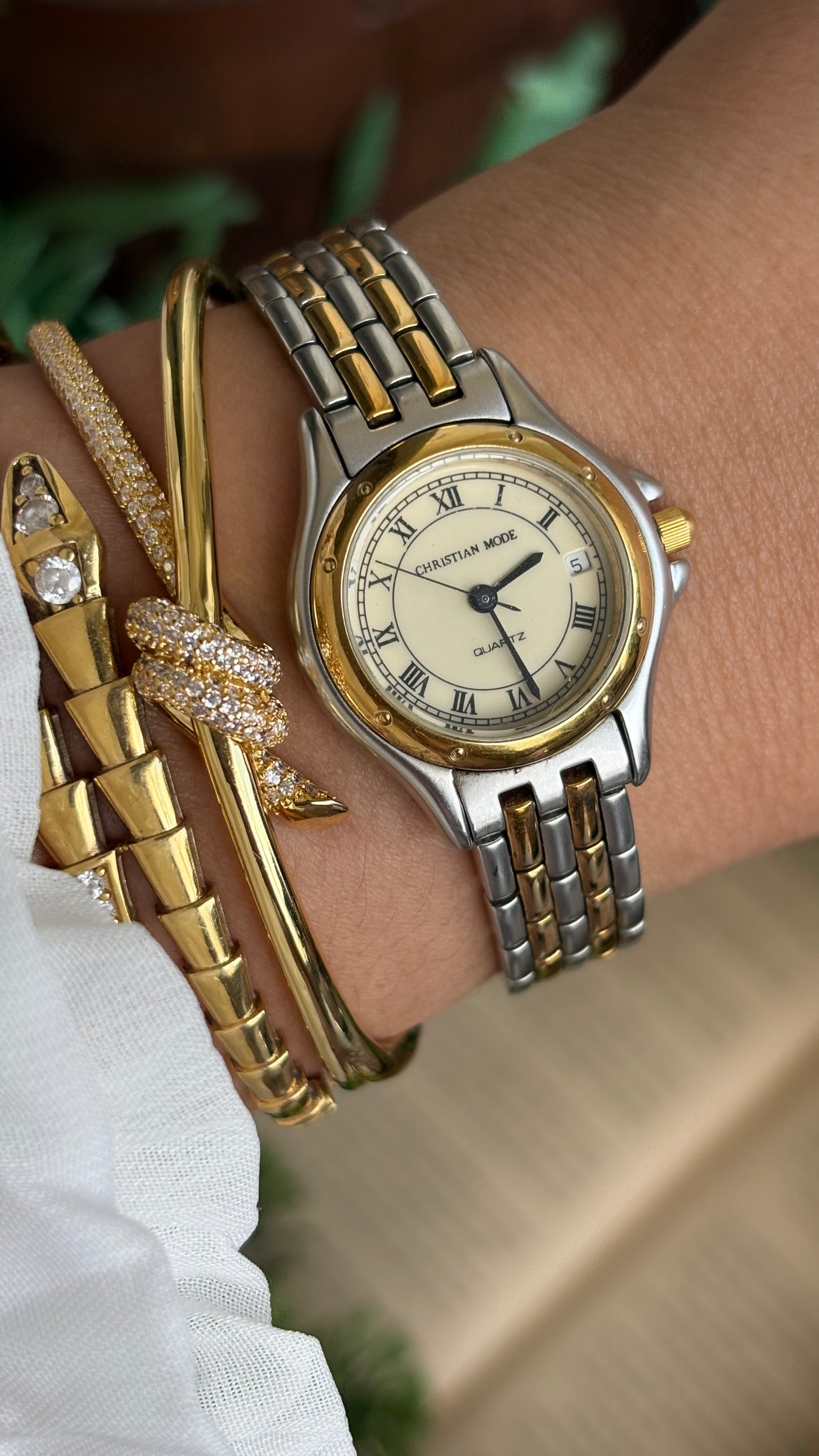 Vintage Christian Mode Watch in Two-Tone