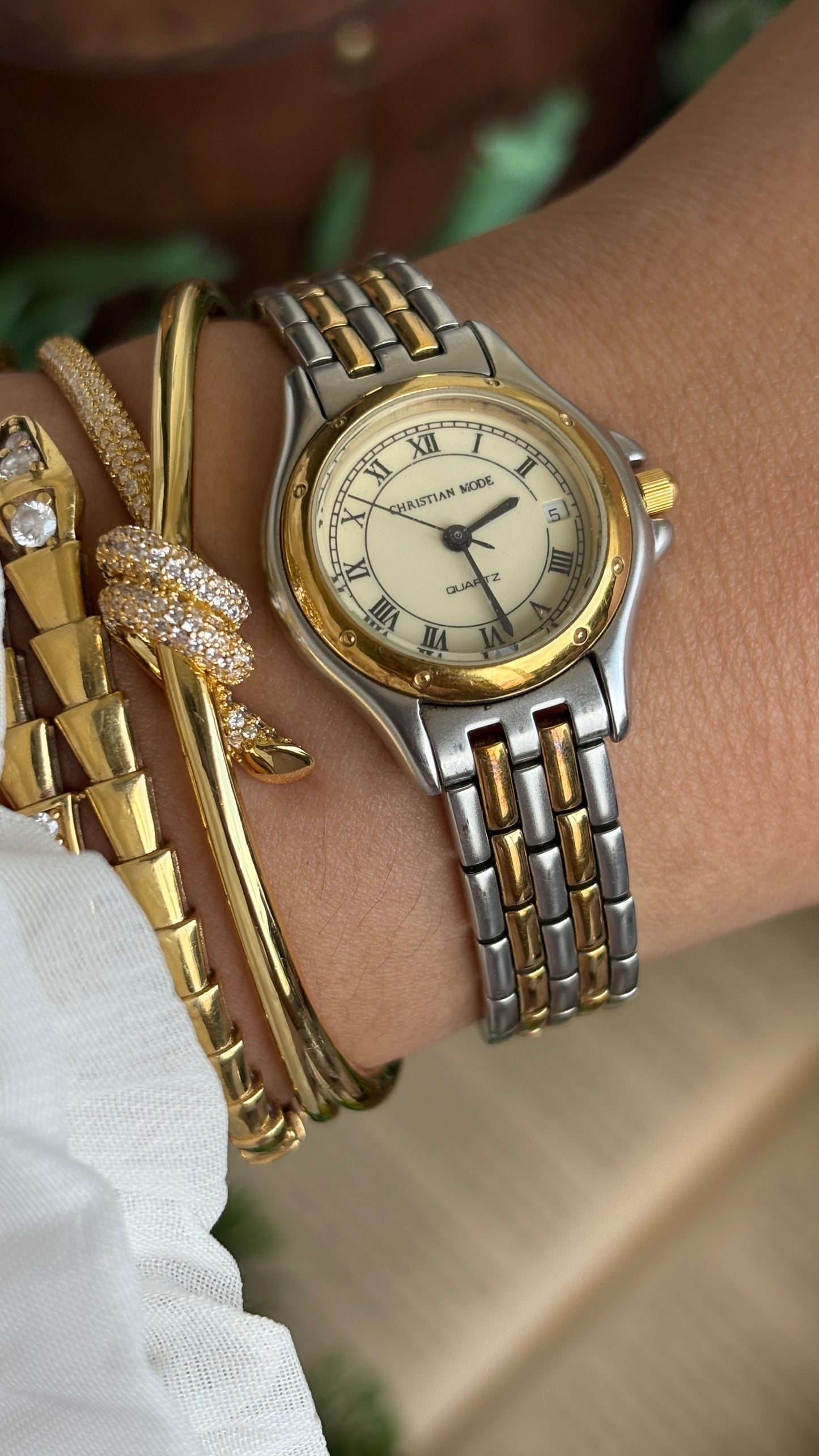 Vintage Christian Mode Watch in Two-Tone