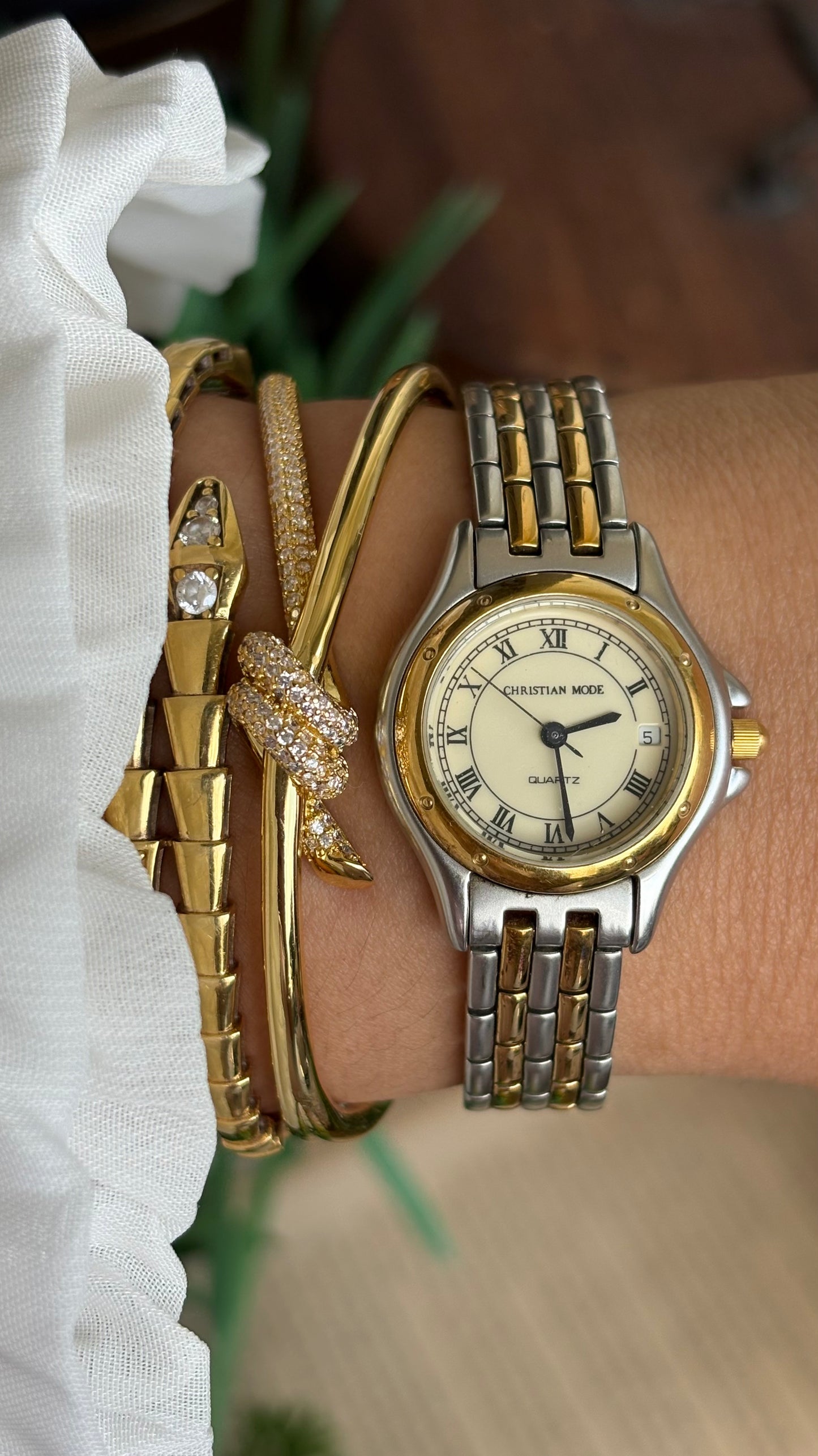 Vintage Christian Mode Watch in Two-Tone