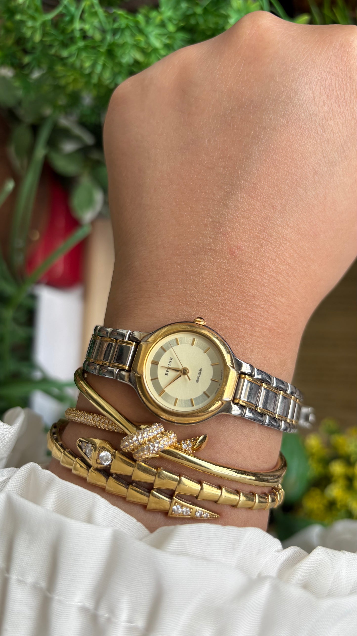 Vintage Eprise Maruman Watch in Two-Tone
