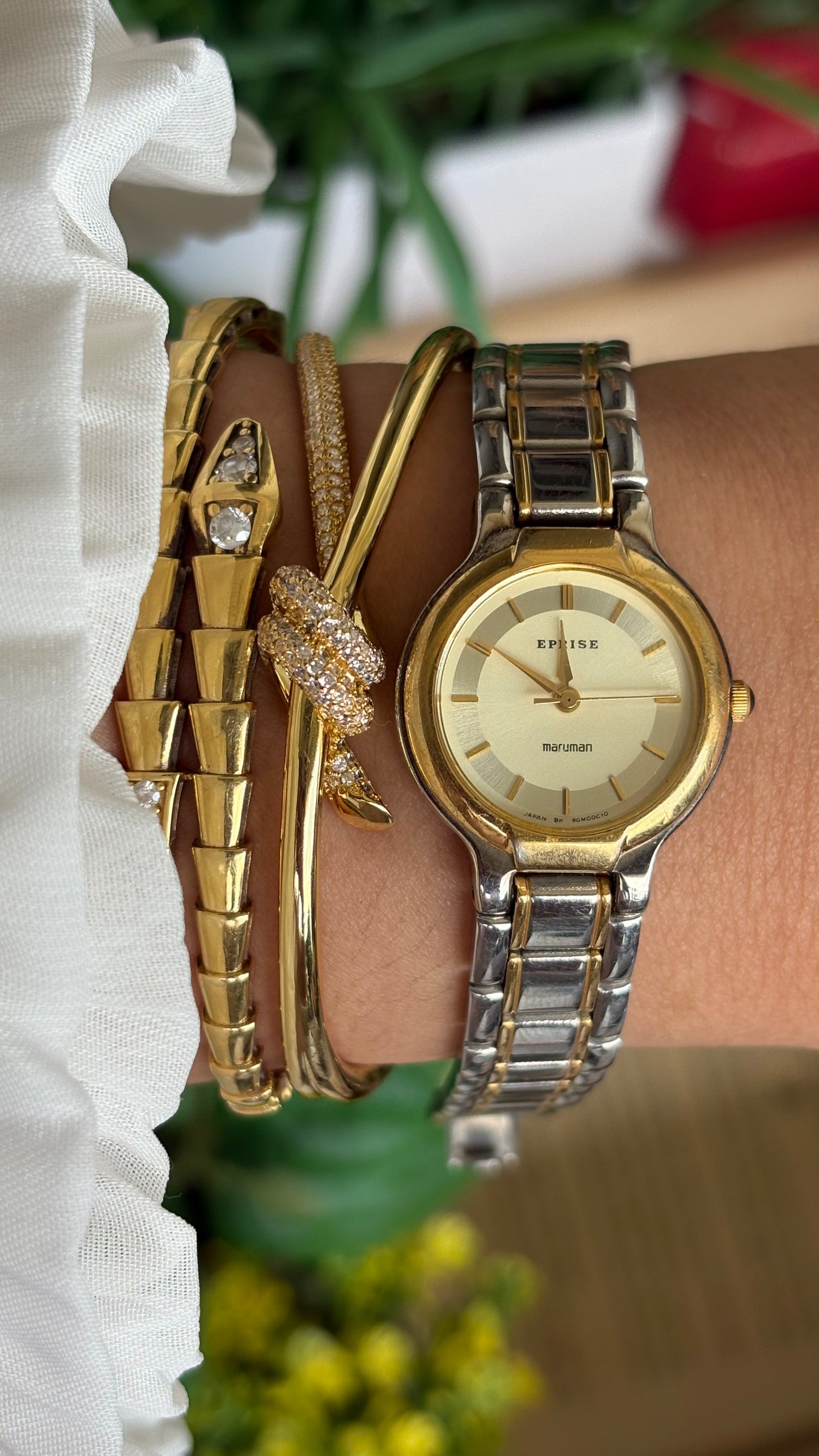 Vintage Eprise Maruman Watch in Two-Tone