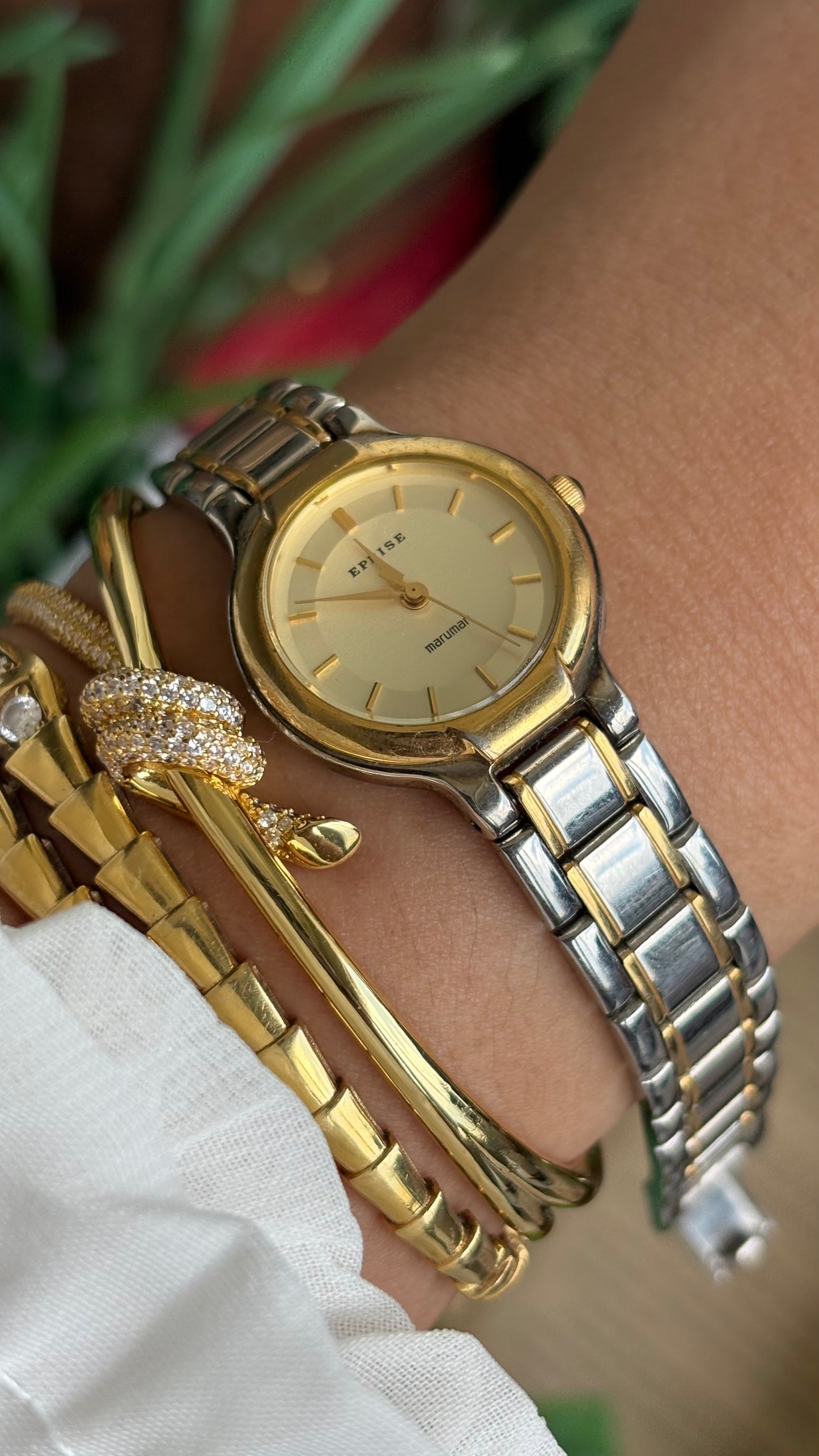 Vintage Eprise Maruman Watch in Two-Tone