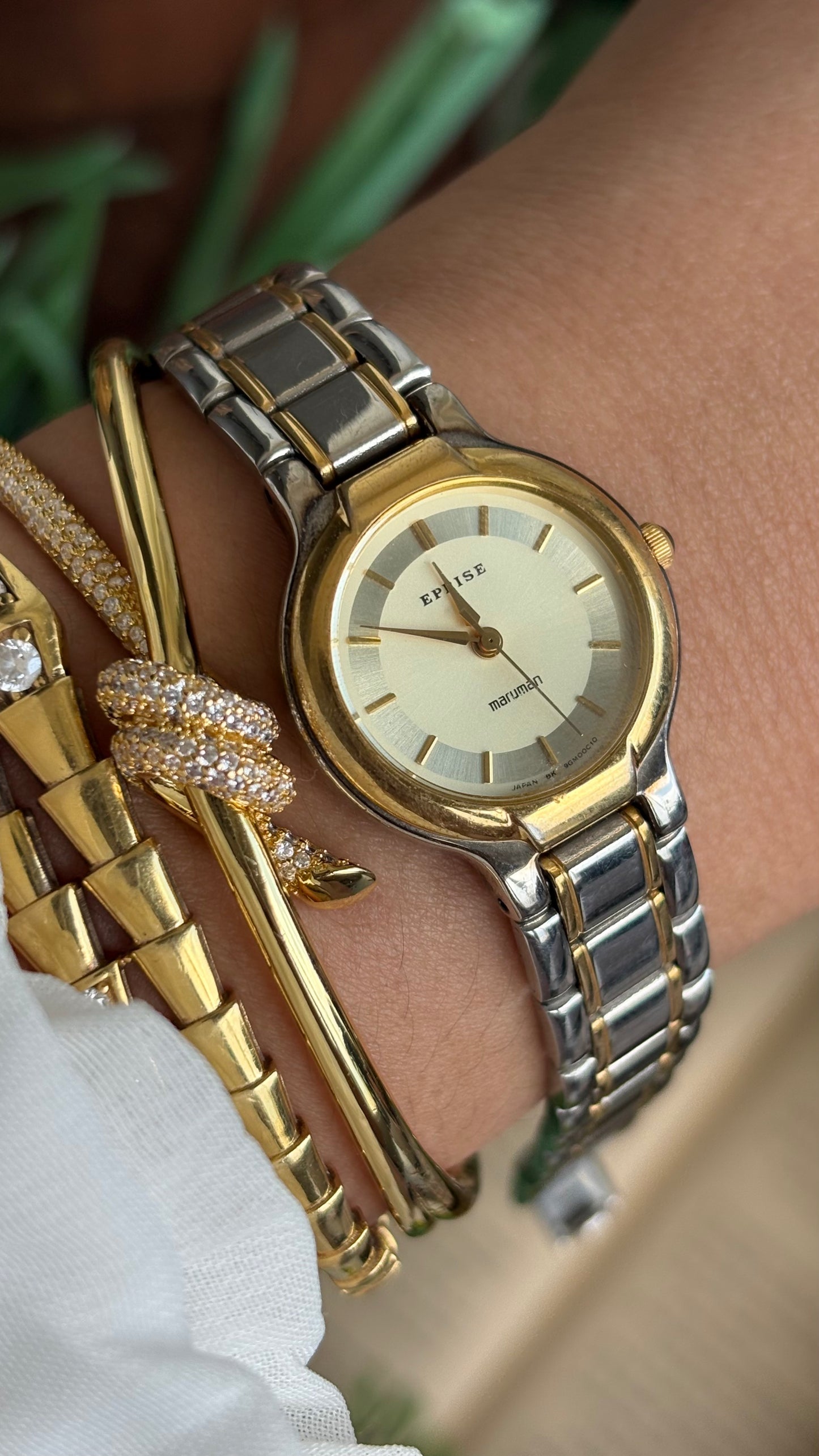 Vintage Eprise Maruman Watch in Two-Tone