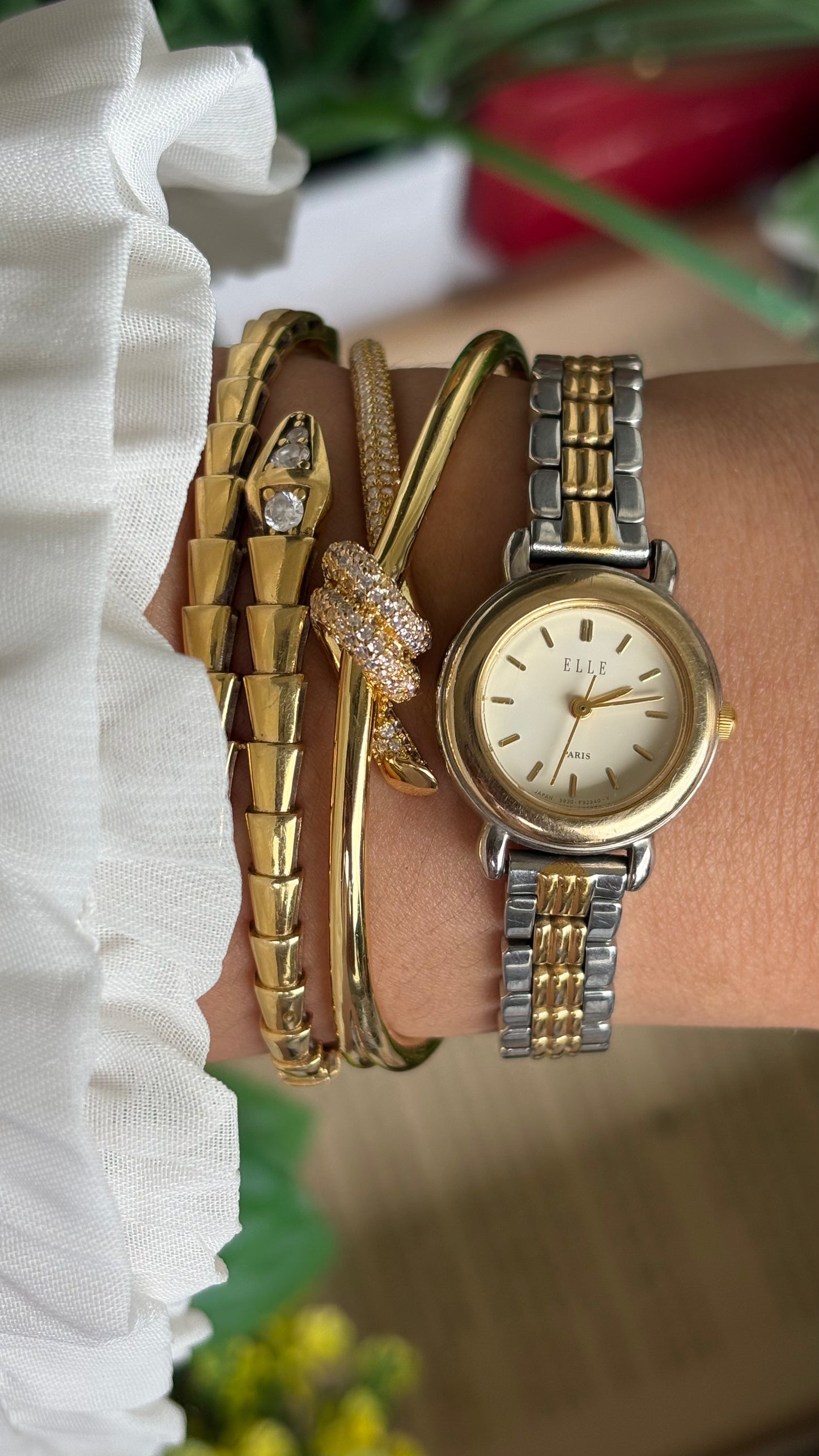 Vintage Elle Paris Watch in Two-Tone