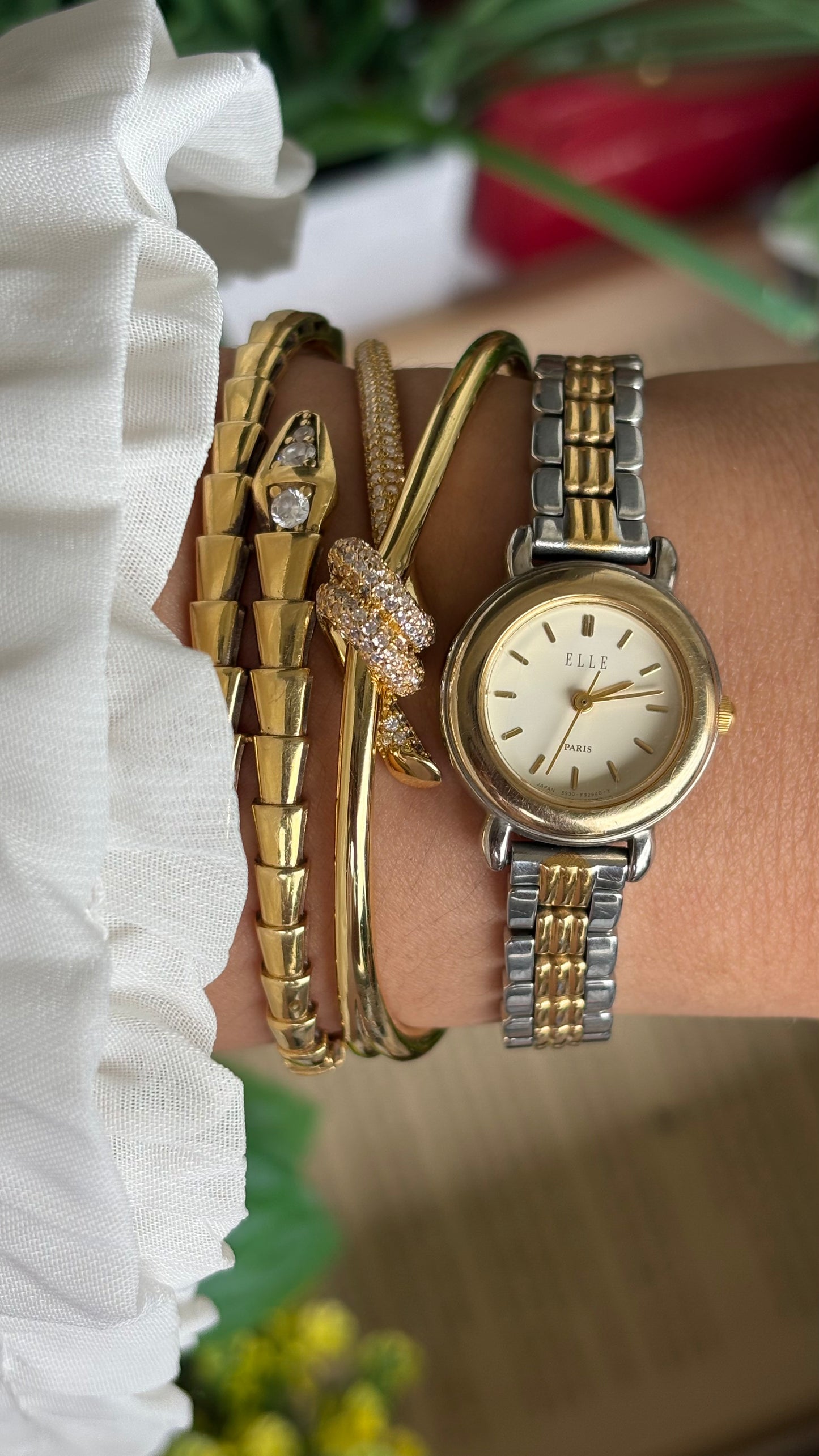Vintage Elle Paris Watch in Two-Tone