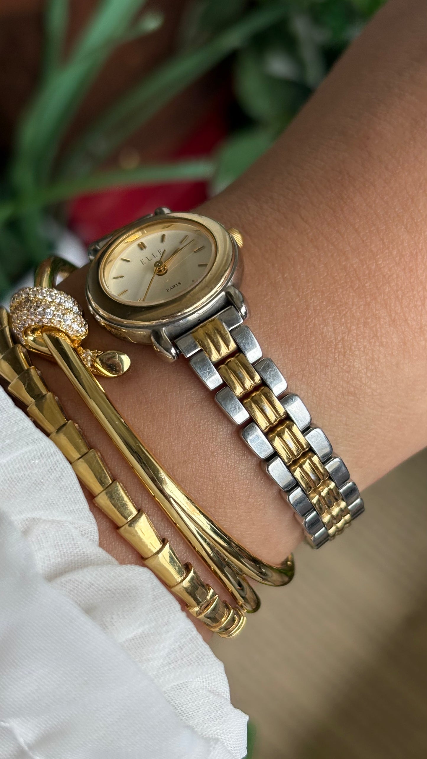 Vintage Elle Paris Watch in Two-Tone