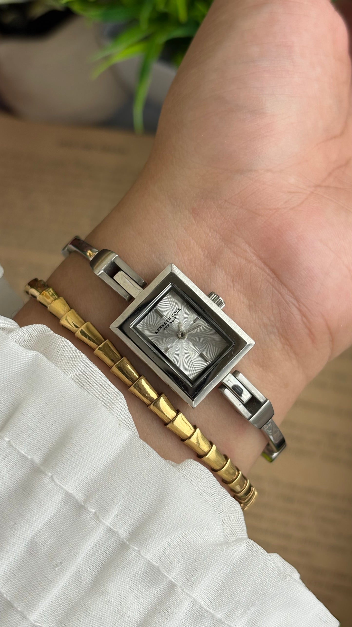 Extremely Rare and Dainty Vintage Kenneth Cole Watch in Silver Tone
