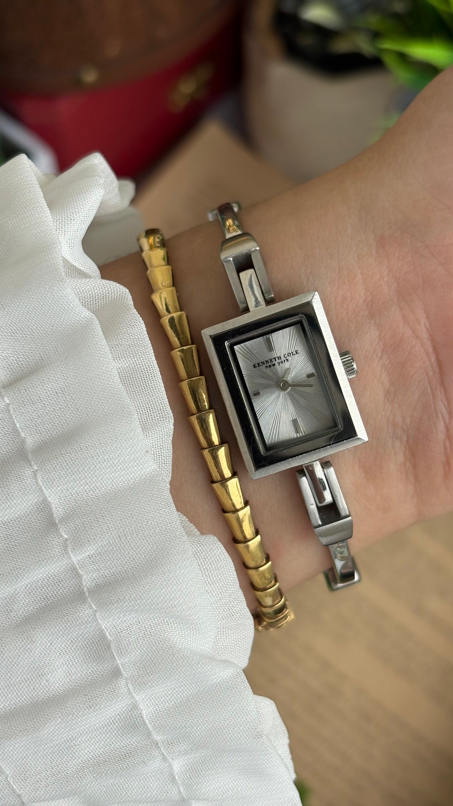 Extremely Rare and Dainty Vintage Kenneth Cole Watch in Silver Tone