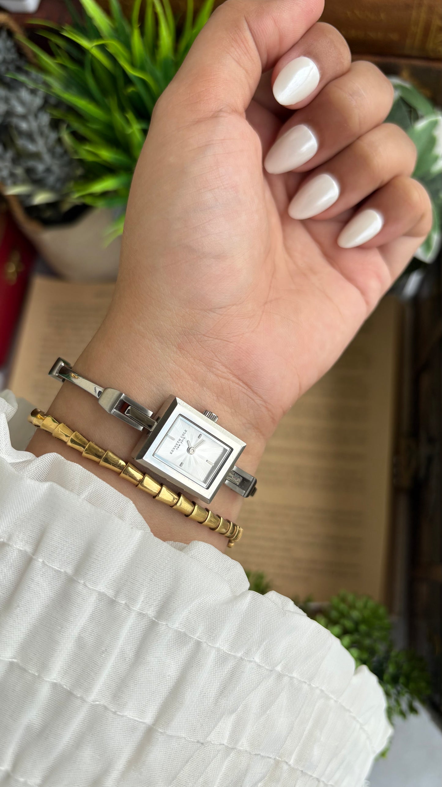 Extremely Rare and Dainty Vintage Kenneth Cole Watch in Silver Tone