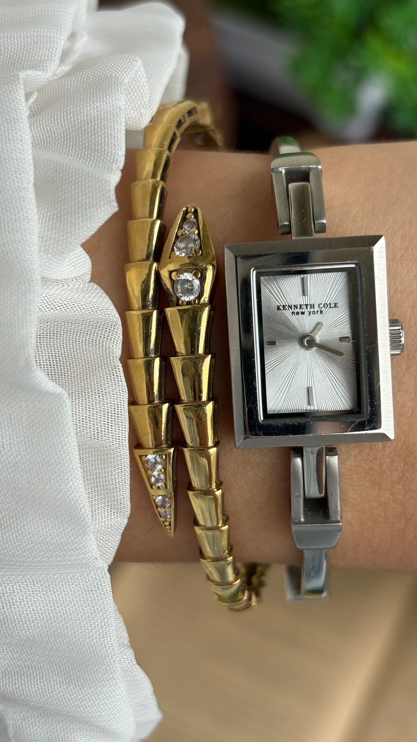Extremely Rare and Dainty Vintage Kenneth Cole Watch in Silver Tone
