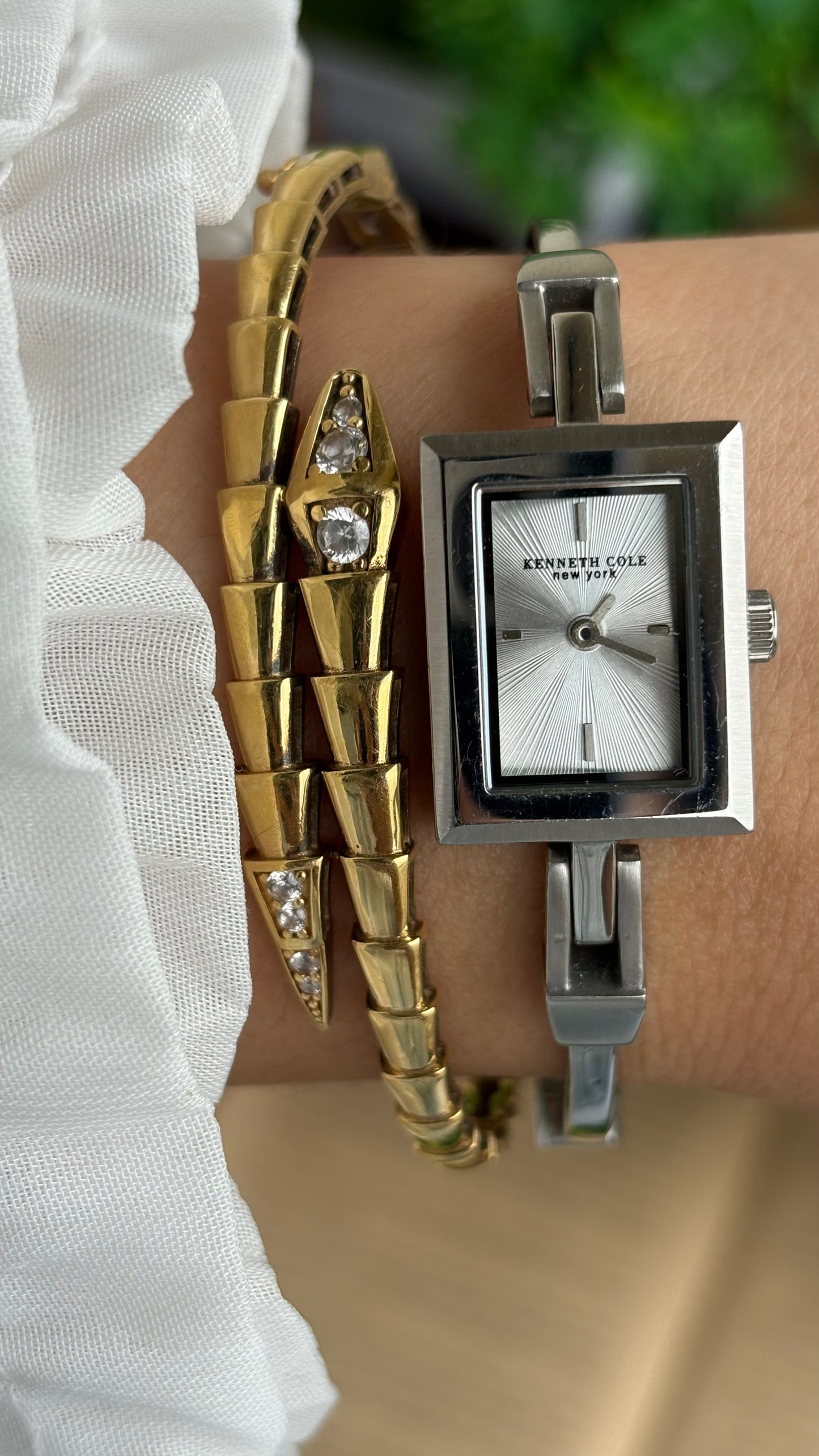Extremely Rare and Dainty Vintage Kenneth Cole Watch in Silver Tone