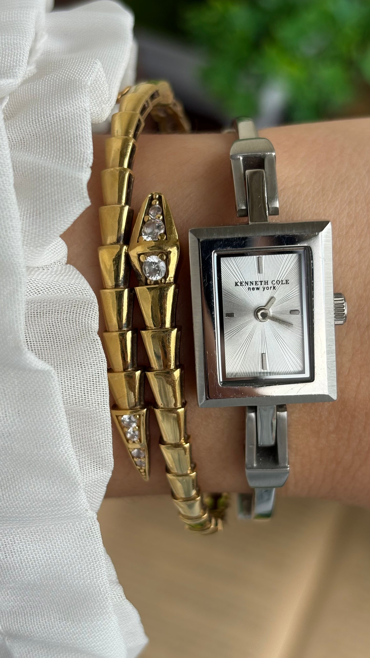 Extremely Rare and Dainty Vintage Kenneth Cole Watch in Silver Tone