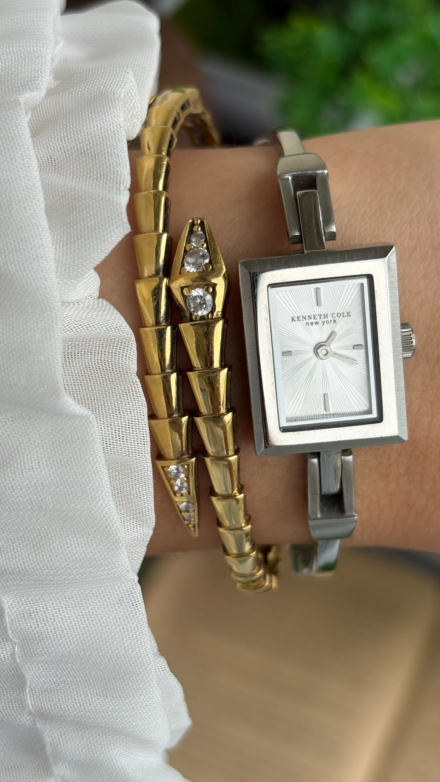 Extremely Rare and Dainty Vintage Kenneth Cole Watch in Silver Tone