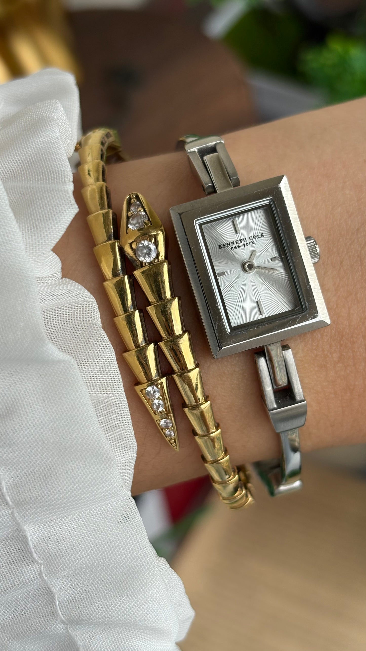 Extremely Rare and Dainty Vintage Kenneth Cole Watch in Silver Tone