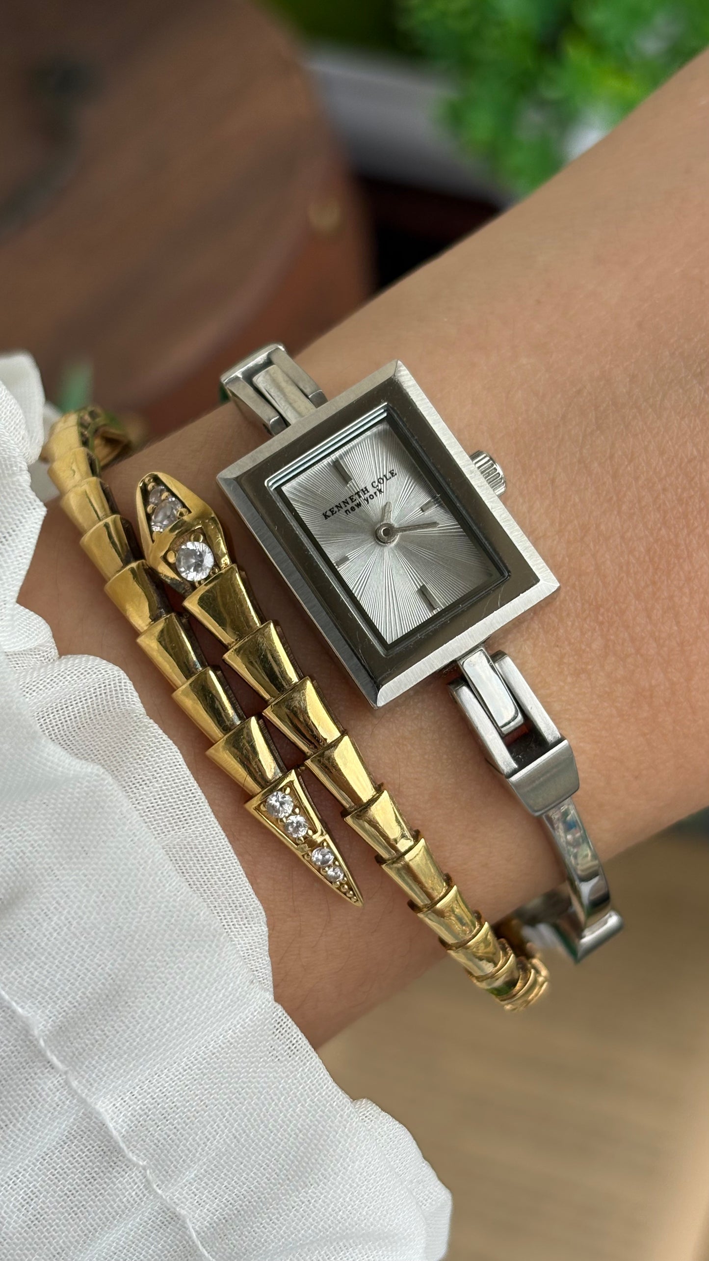 Extremely Rare and Dainty Vintage Kenneth Cole Watch in Silver Tone