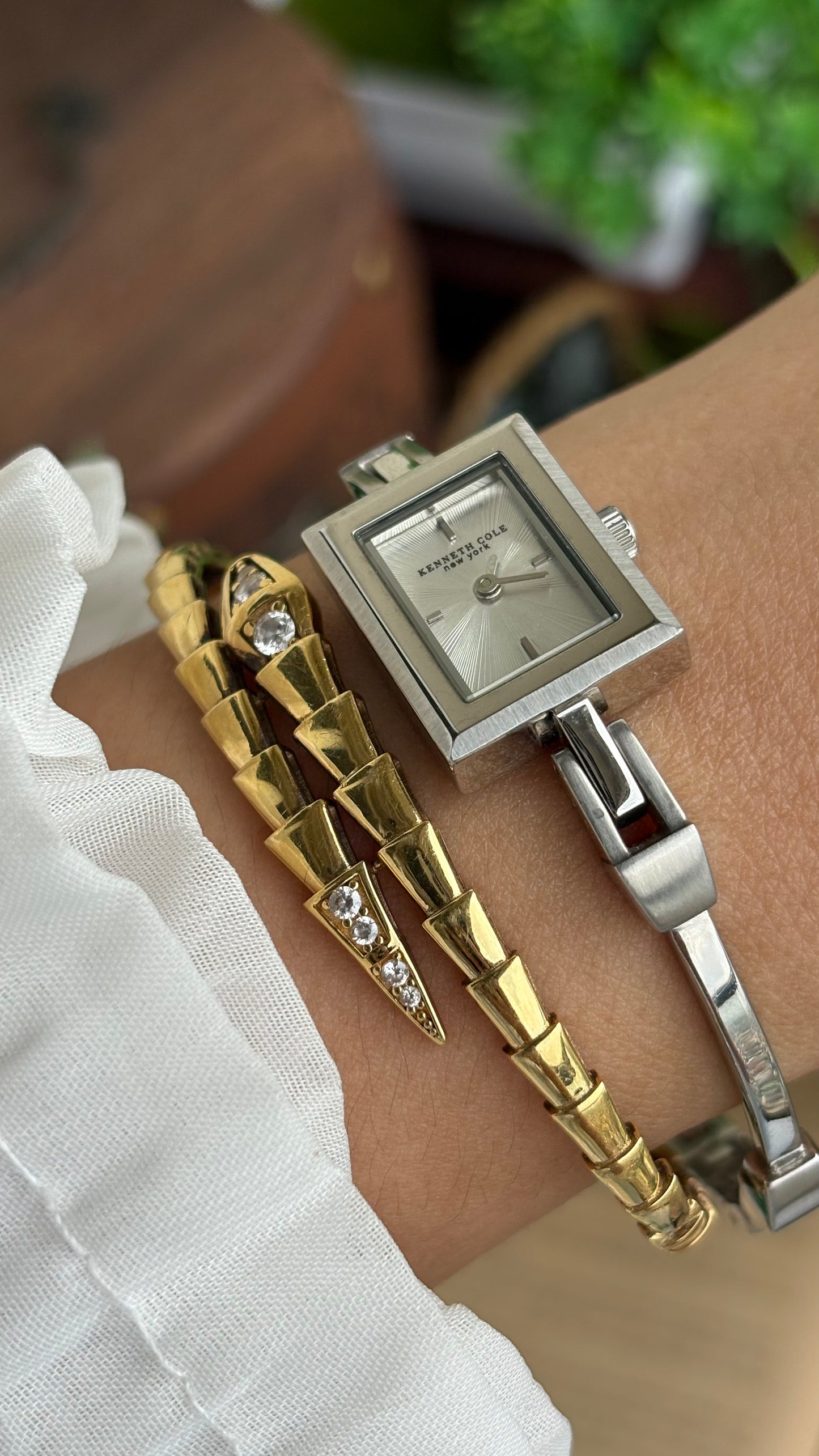 Extremely Rare and Dainty Vintage Kenneth Cole Watch in Silver Tone