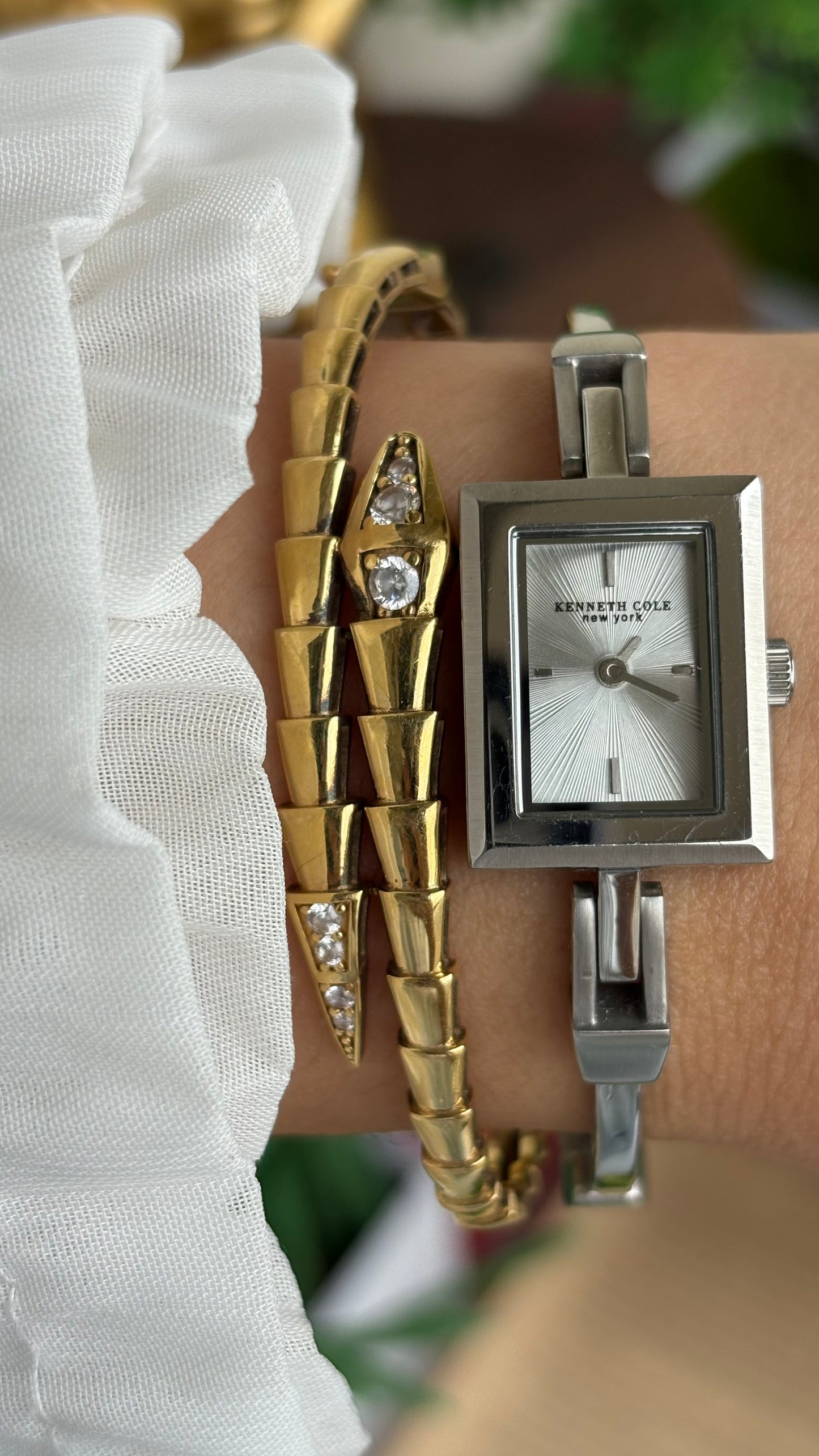 Extremely Rare and Dainty Vintage Kenneth Cole Watch in Silver Tone