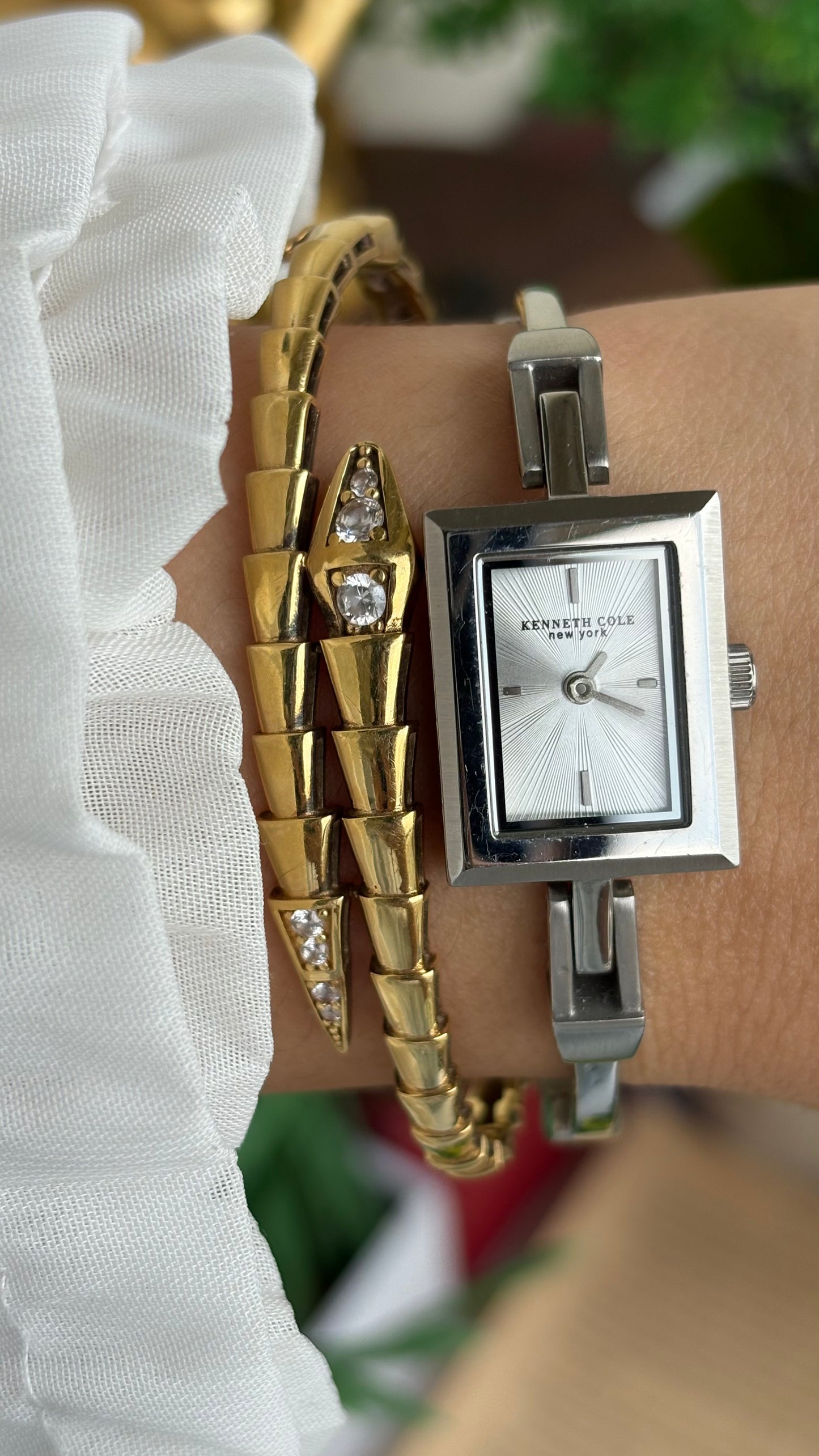 Extremely Rare and Dainty Vintage Kenneth Cole Watch in Silver Tone