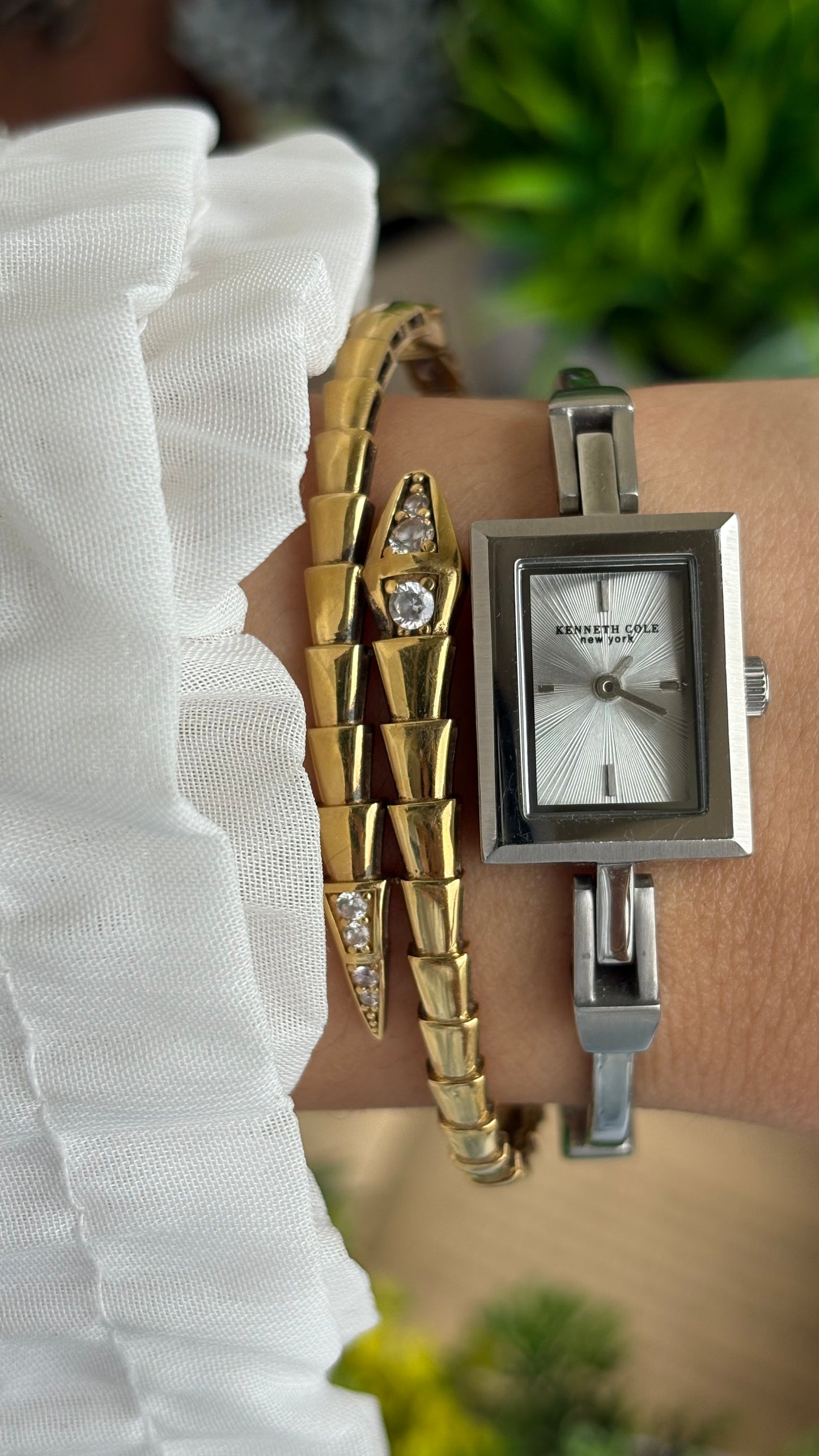 Extremely Rare and Dainty Vintage Kenneth Cole Watch in Silver Tone
