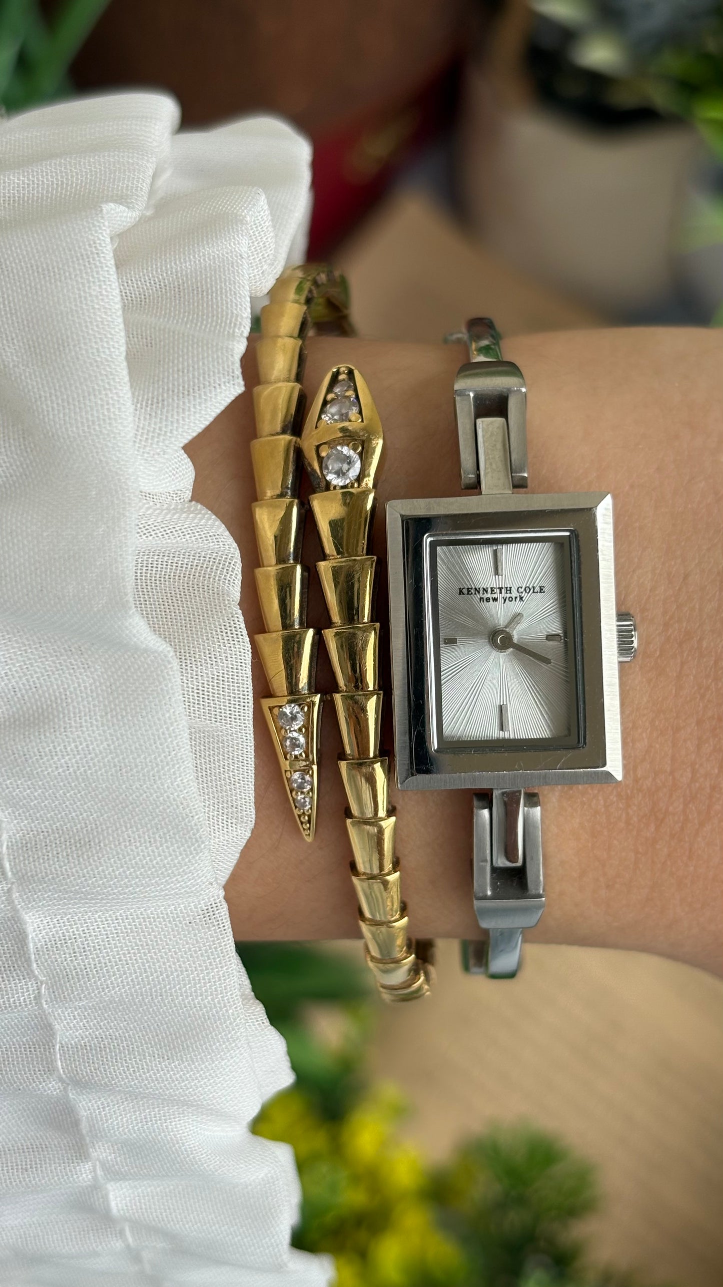 Extremely Rare and Dainty Vintage Kenneth Cole Watch in Silver Tone