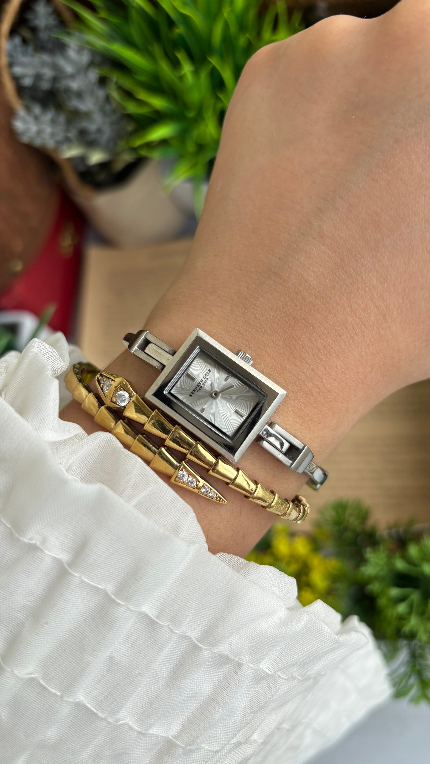 Extremely Rare and Dainty Vintage Kenneth Cole Watch in Silver Tone