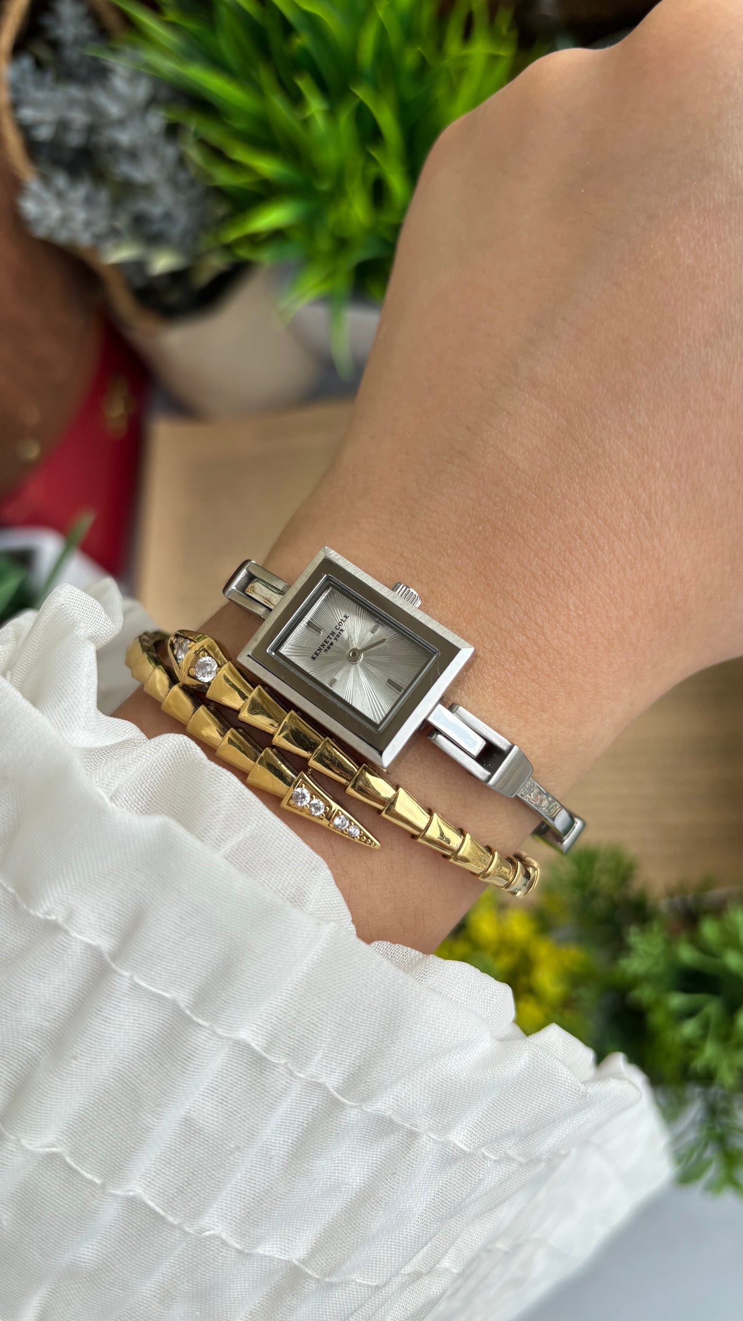 Extremely Rare and Dainty Vintage Kenneth Cole Watch in Silver Tone