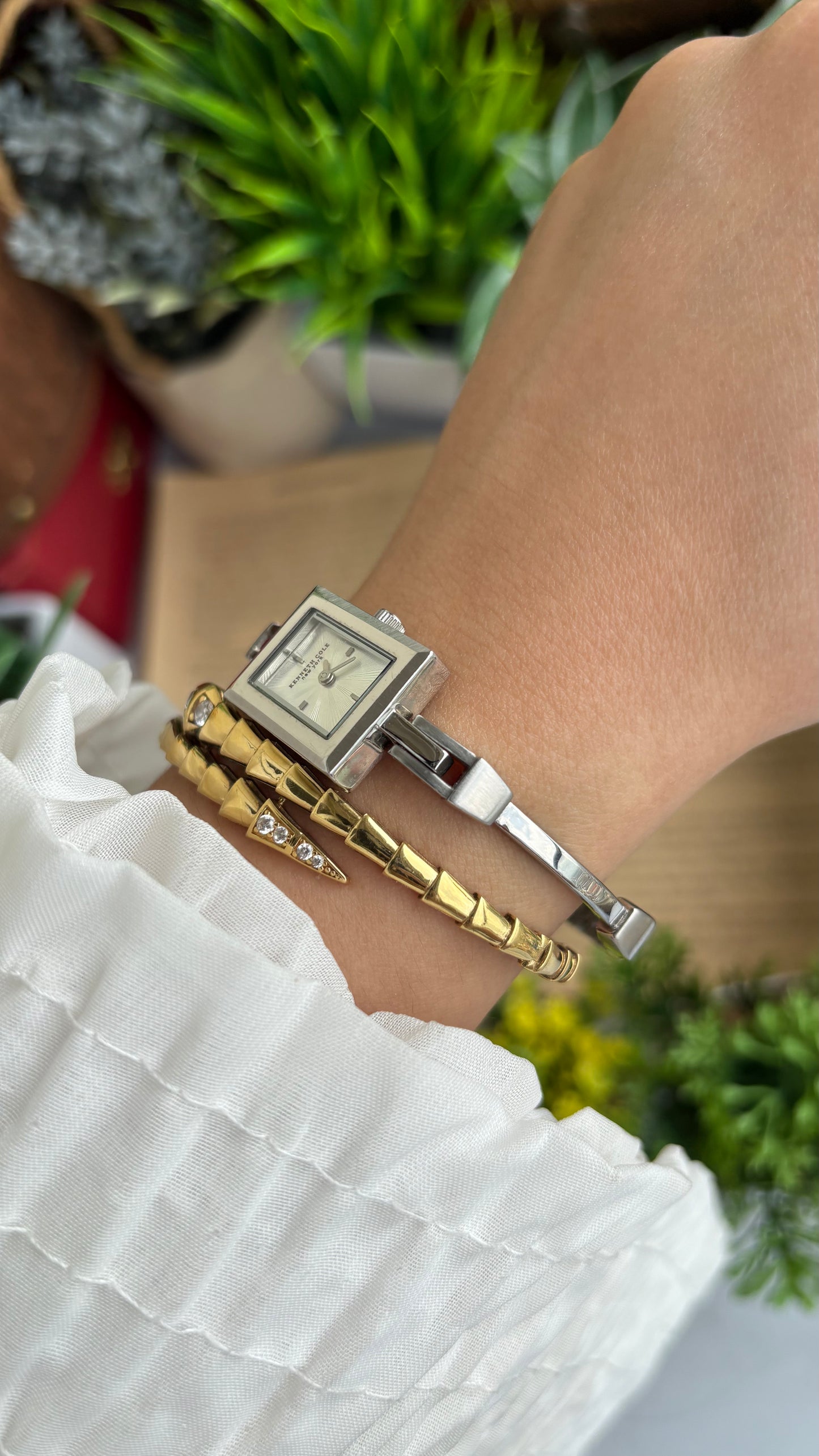 Extremely Rare and Dainty Vintage Kenneth Cole Watch in Silver Tone