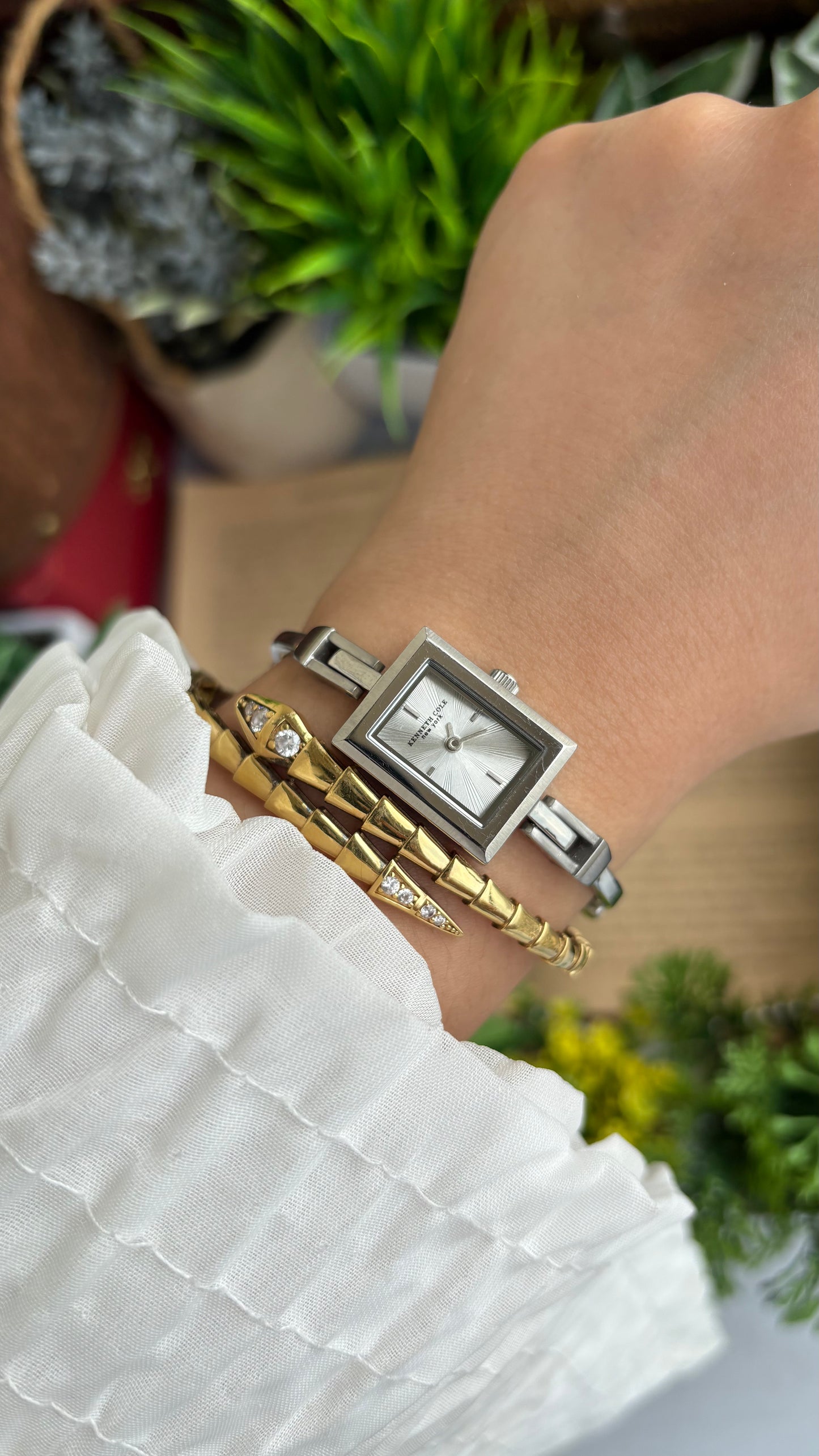 Extremely Rare and Dainty Vintage Kenneth Cole Watch in Silver Tone