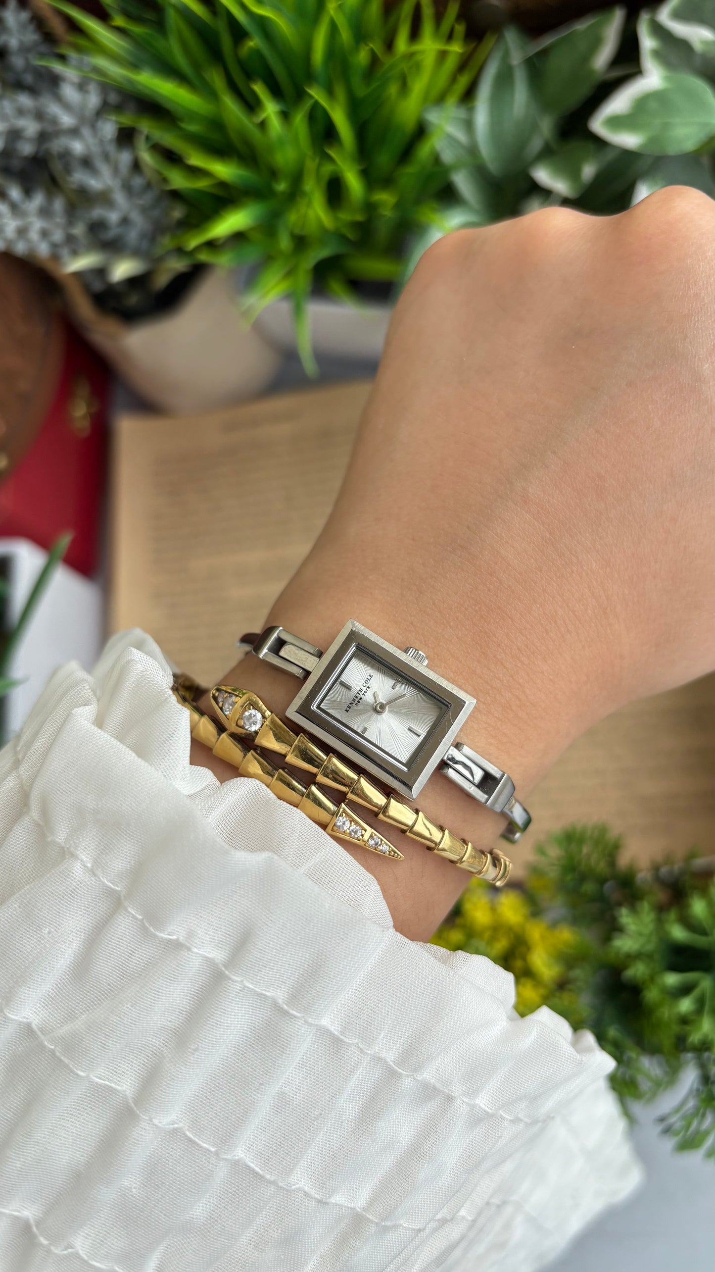 Extremely Rare and Dainty Vintage Kenneth Cole Watch in Silver Tone