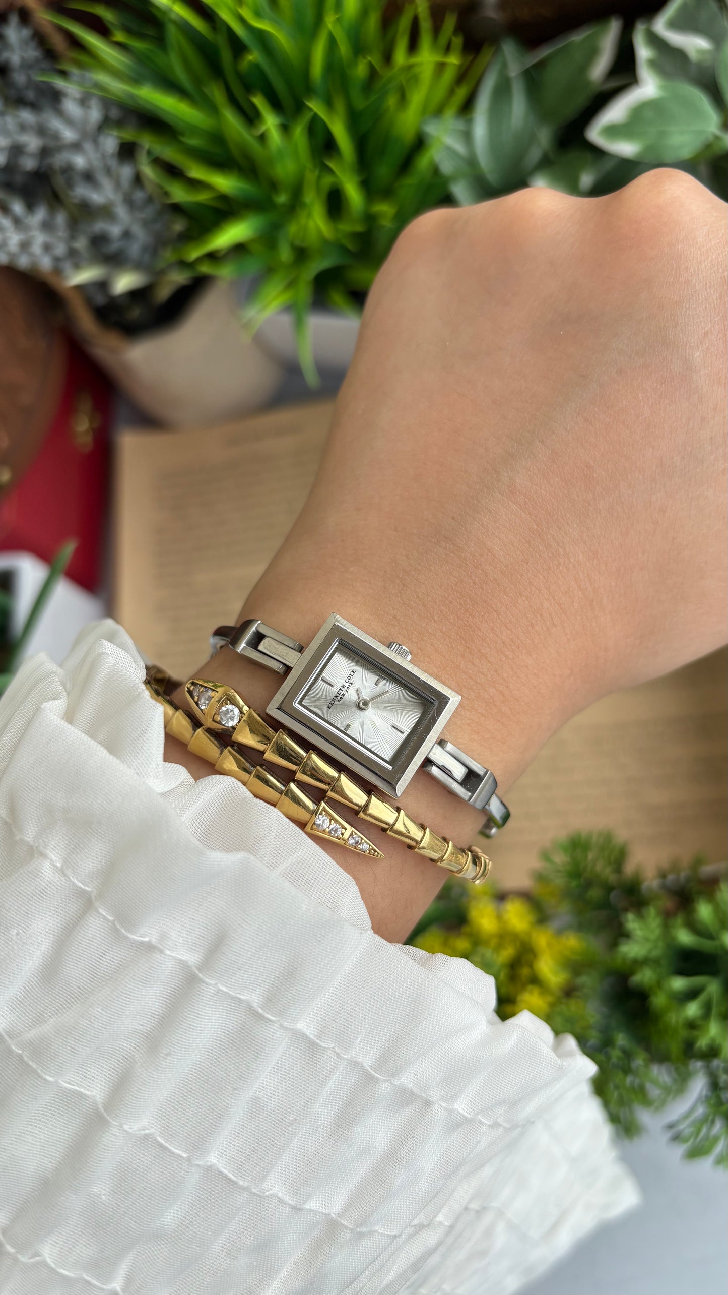 Extremely Rare and Dainty Vintage Kenneth Cole Watch in Silver Tone